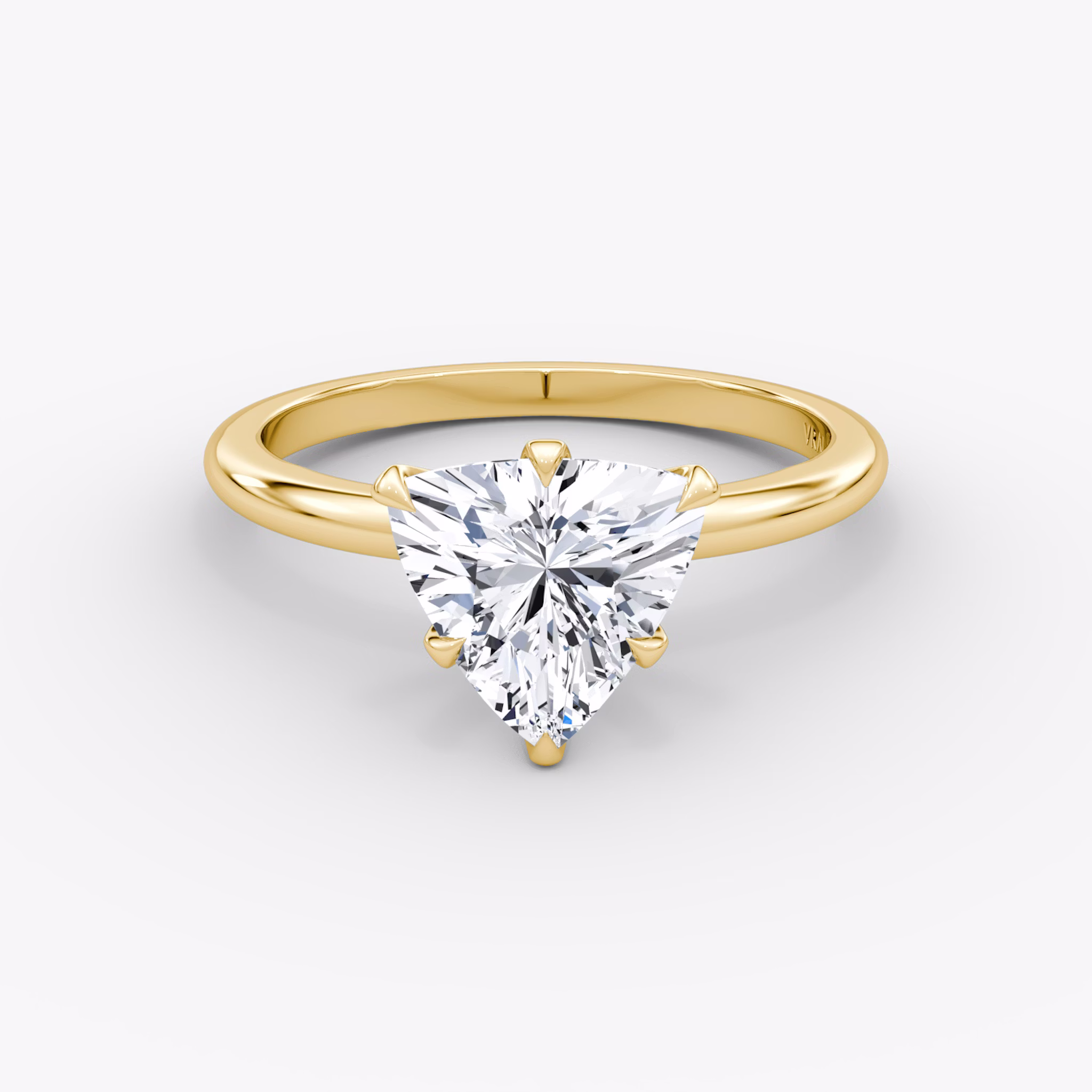 The V | Trillion | 18k | Yellow Gold | bandAccent: Plain | diamondOrientation: vertical | caratWeight: other