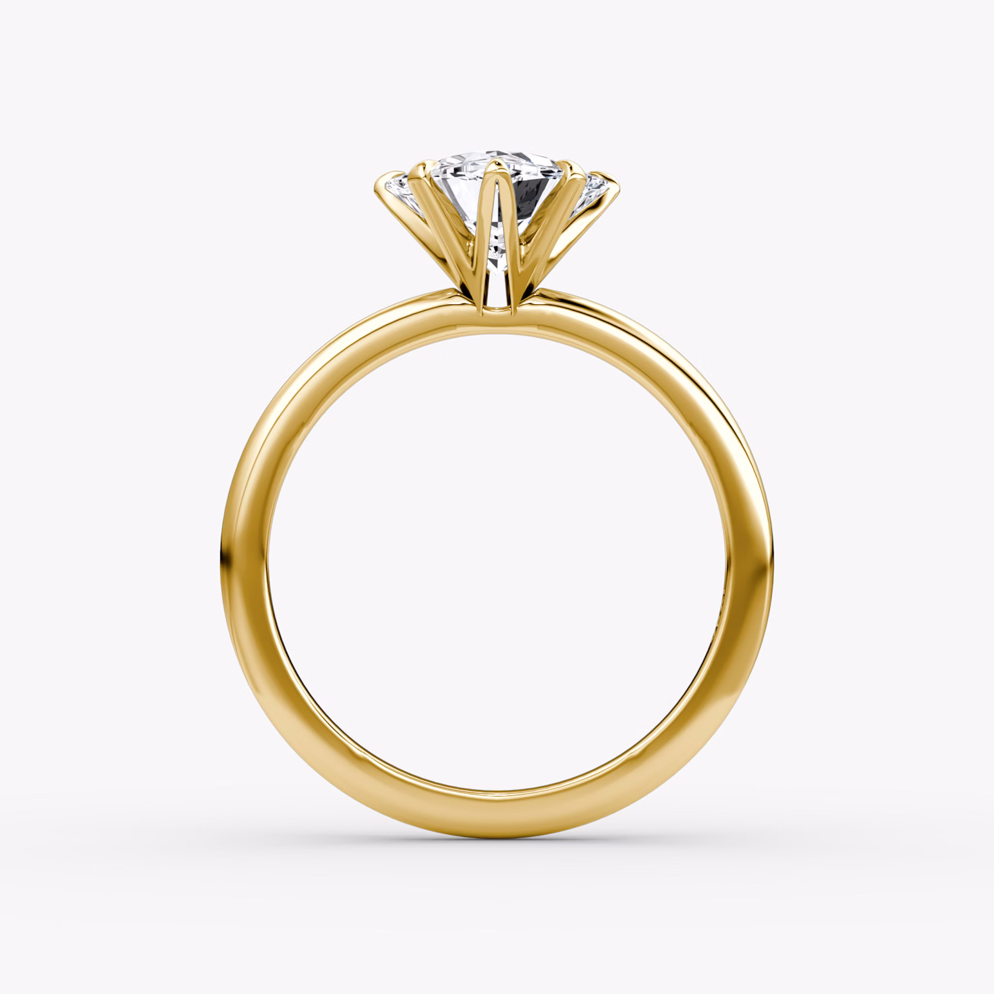 The V | Trillion | 18k | Yellow Gold | bandAccent: Plain | diamondOrientation: vertical | caratWeight: other