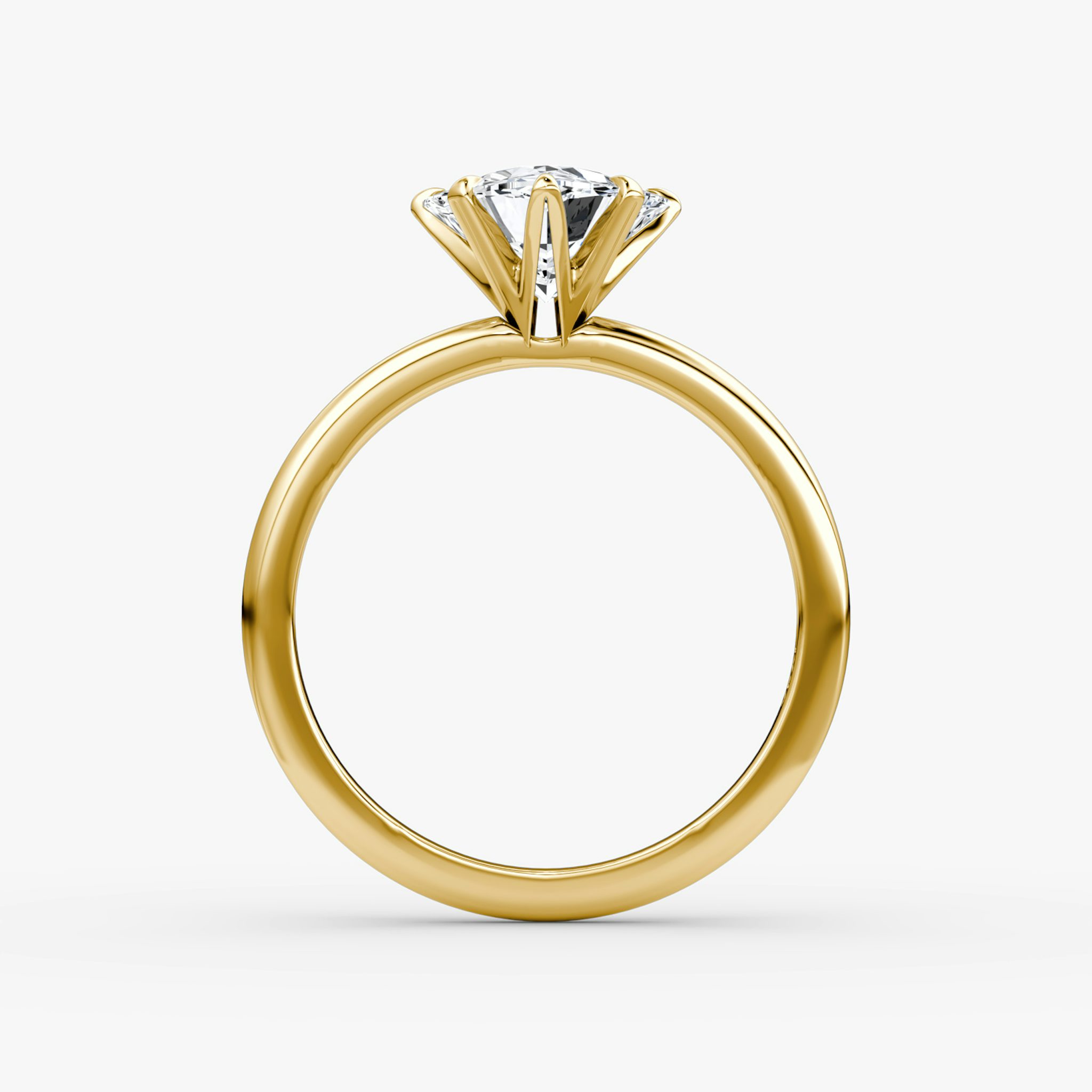 The V | Trillion | 18k | Yellow Gold | bandAccent: Plain | diamondOrientation: vertical | caratWeight: other