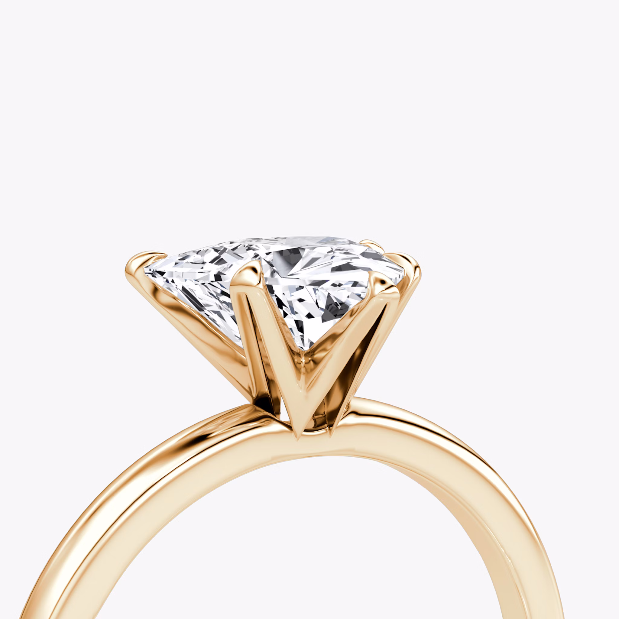 The V | Trillion | 14k | Rose Gold | bandAccent: Plain | diamondOrientation: vertical | caratWeight: other