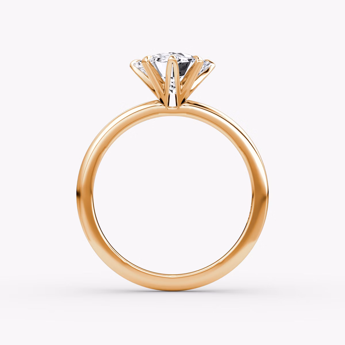 The V | Trillion | 14k | Rose Gold | bandAccent: Plain | diamondOrientation: vertical | caratWeight: other