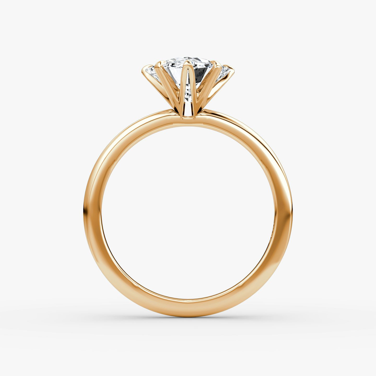 The V | Trillion | 14k | Rose Gold | bandAccent: Plain | diamondOrientation: vertical | caratWeight: other