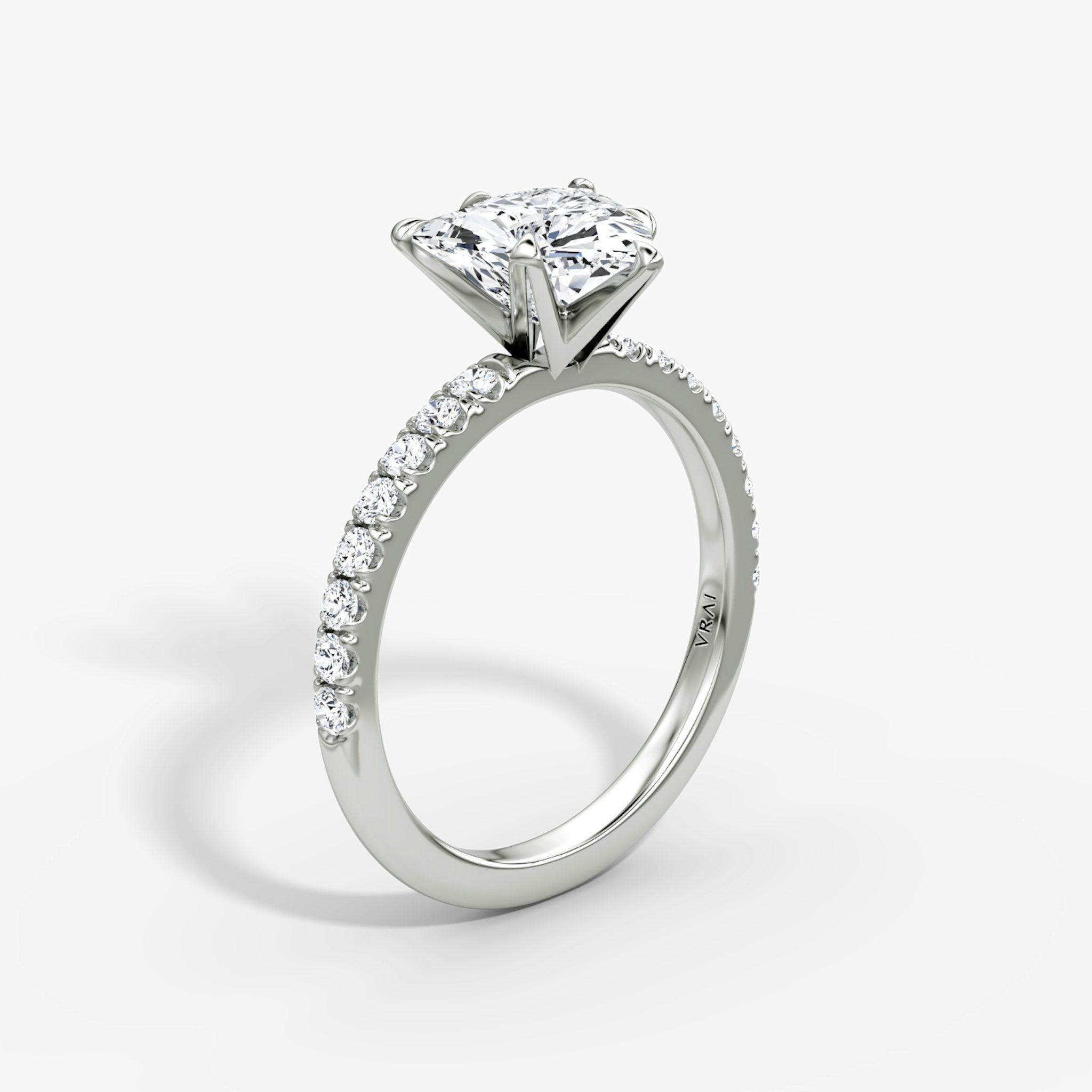 The V | Trillion | Platinum | bandAccent: Pavé | diamondOrientation: vertical | caratWeight: other