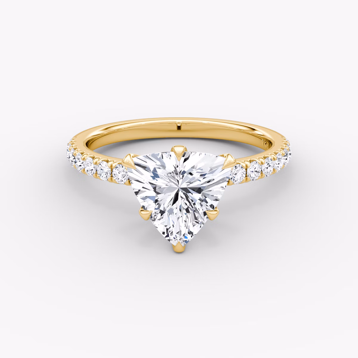 The V | Trillion | 18k | Yellow Gold | bandAccent: Pavé | diamondOrientation: vertical | caratWeight: other