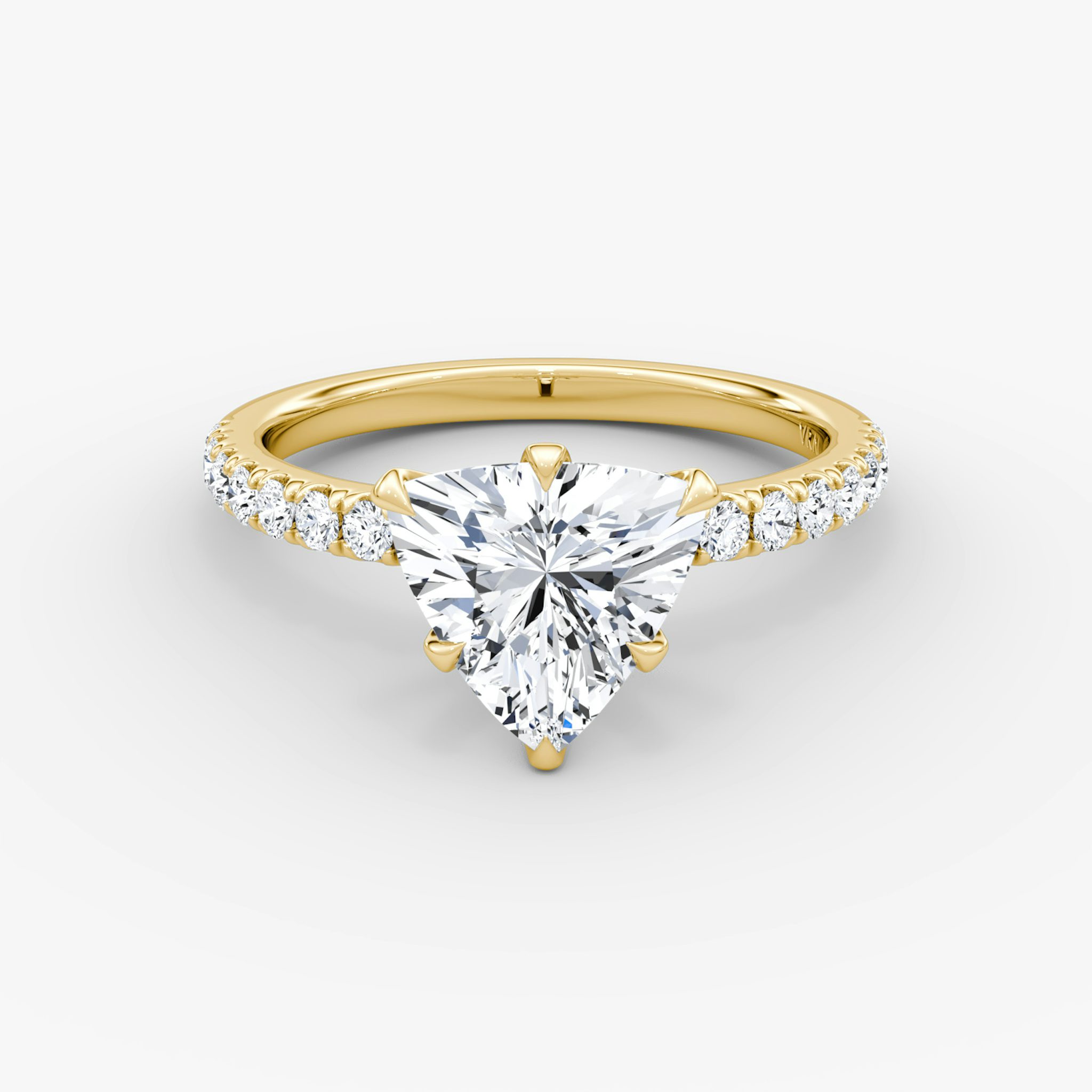 The V | Trillion | 18k | Yellow Gold | bandAccent: Pavé | diamondOrientation: vertical | caratWeight: other