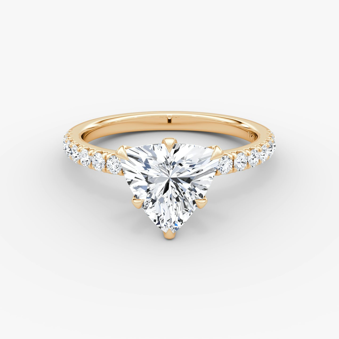 The V | Trillion | 14k | Rose Gold | bandAccent: Pavé | diamondOrientation: vertical | caratWeight: other