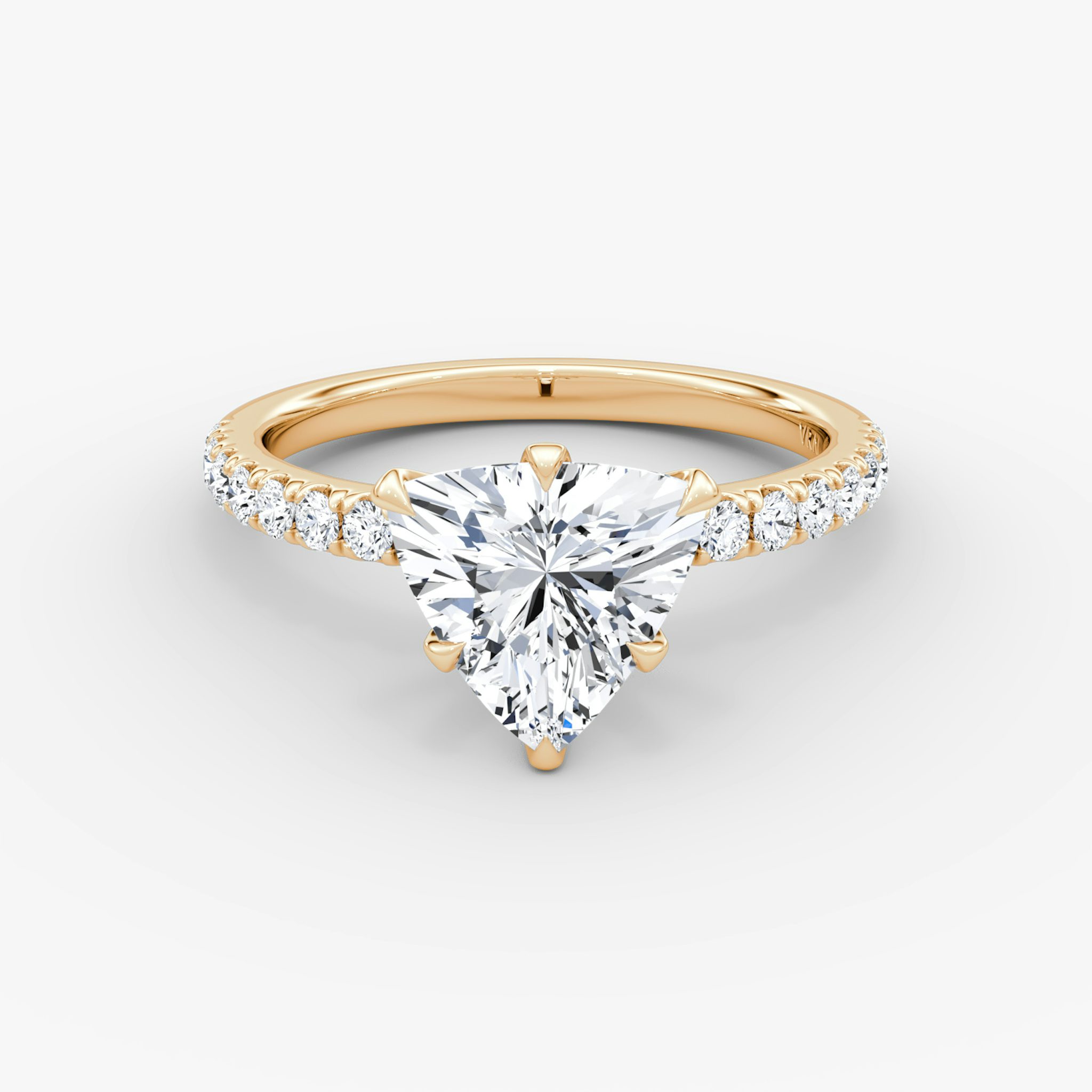 The V | Trillion | 14k | Rose Gold | bandAccent: Pavé | diamondOrientation: vertical | caratWeight: other