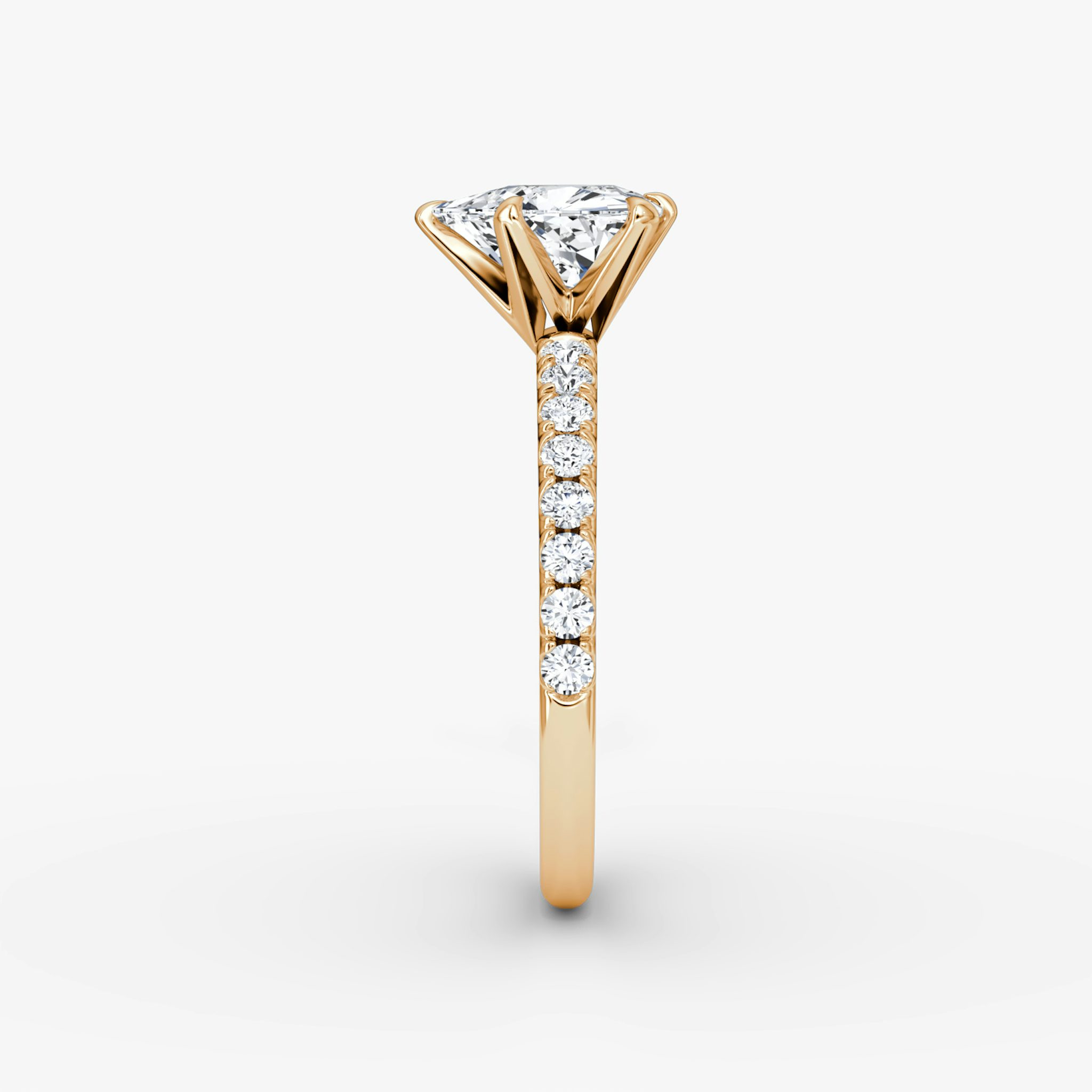 The V | Trillion | 14k | Rose Gold | bandAccent: Pavé | diamondOrientation: vertical | caratWeight: other
