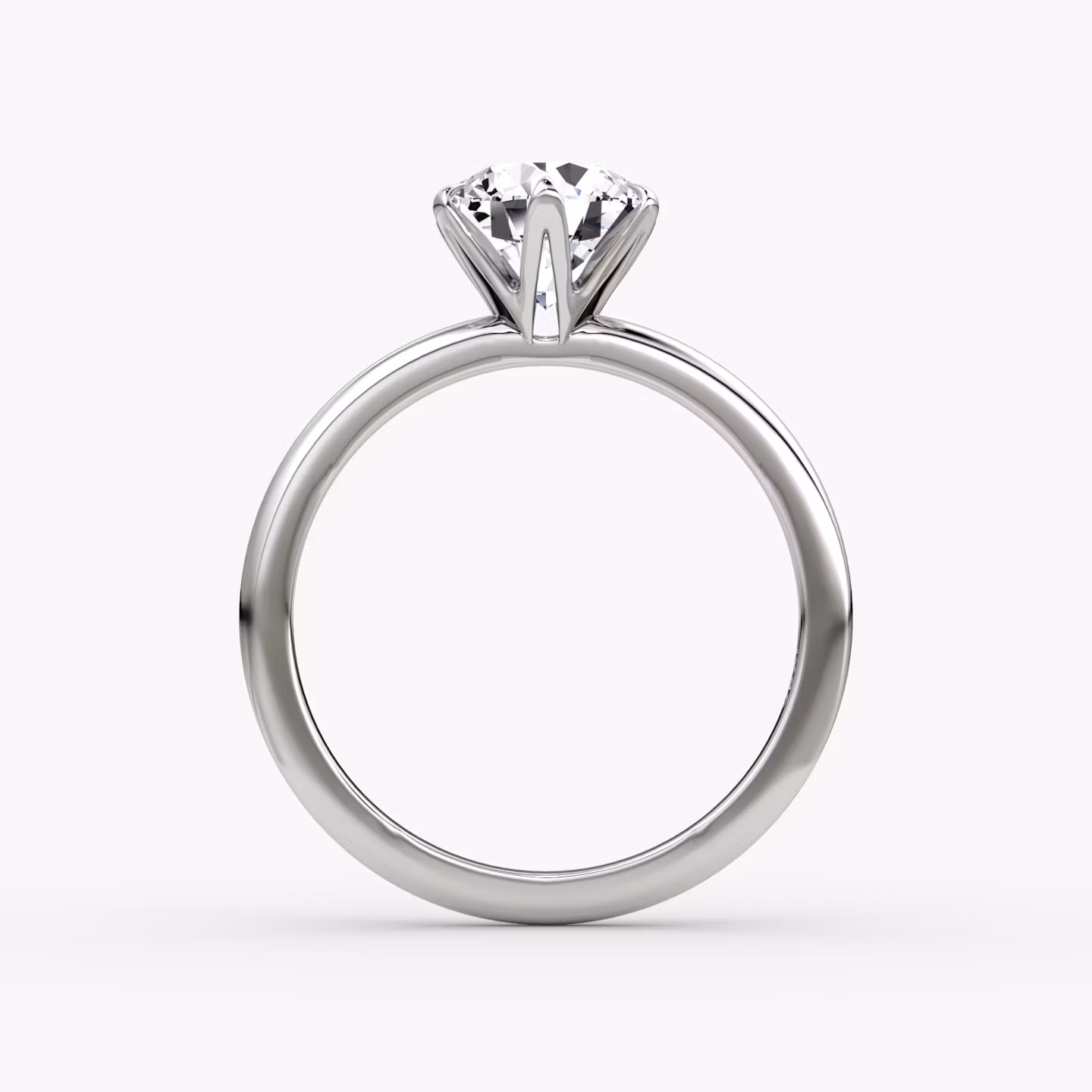 The V | Round Brilliant | Platinum | bandAccent: Plain | caratWeight: 1.5ct | diamondOrientation: vertical