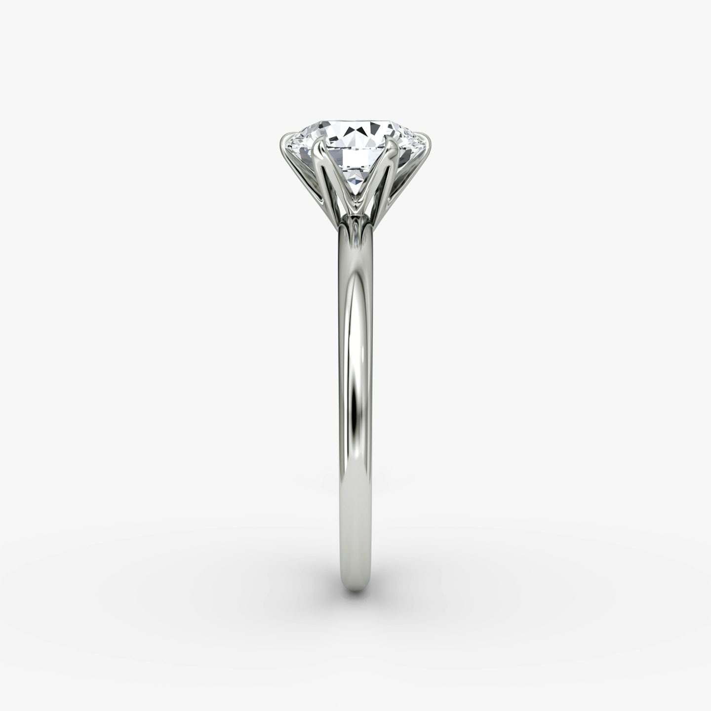 The V | Round Brilliant | Platinum | bandAccent: Plain | caratWeight: 1.5ct | diamondOrientation: vertical