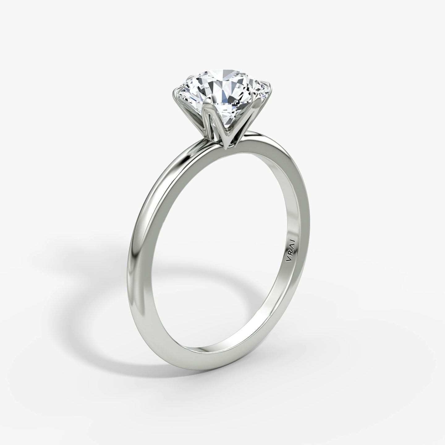The V | Round Brilliant | Platinum | bandAccent: Plain | caratWeight: 1.5ct | diamondOrientation: vertical