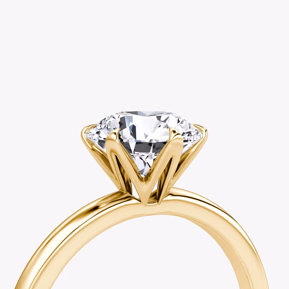 The V | Round Brilliant | 18k | Yellow Gold | bandAccent: Plain | caratWeight: 2.0ct | diamondOrientation: vertical