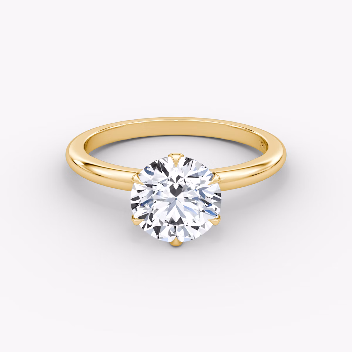 The V | Round Brilliant | 18k | Yellow Gold | bandAccent: Plain | caratWeight: 2.0ct | diamondOrientation: vertical