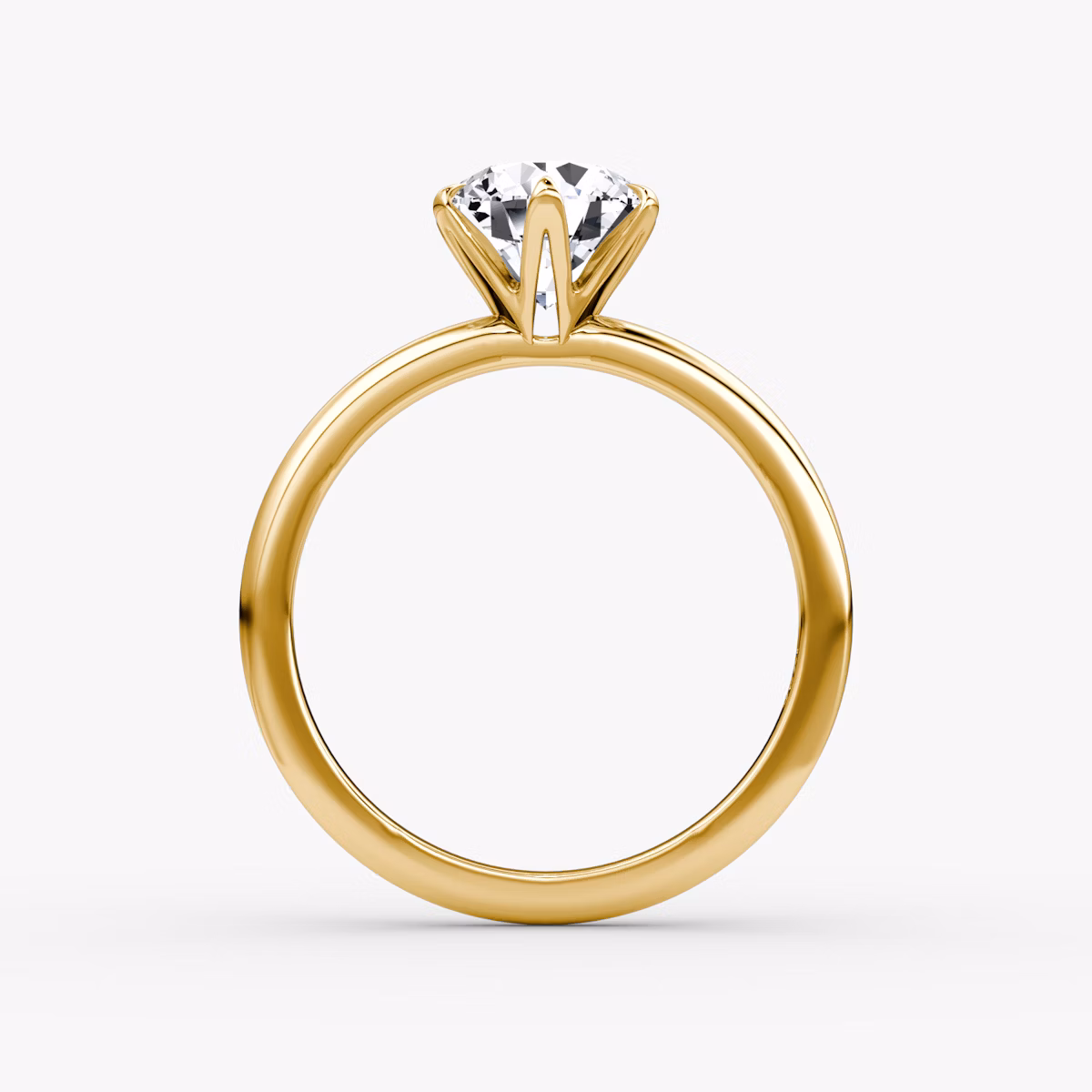 The V | Round Brilliant | 18k | Yellow Gold | bandAccent: Plain | caratWeight: 2.0ct | diamondOrientation: vertical