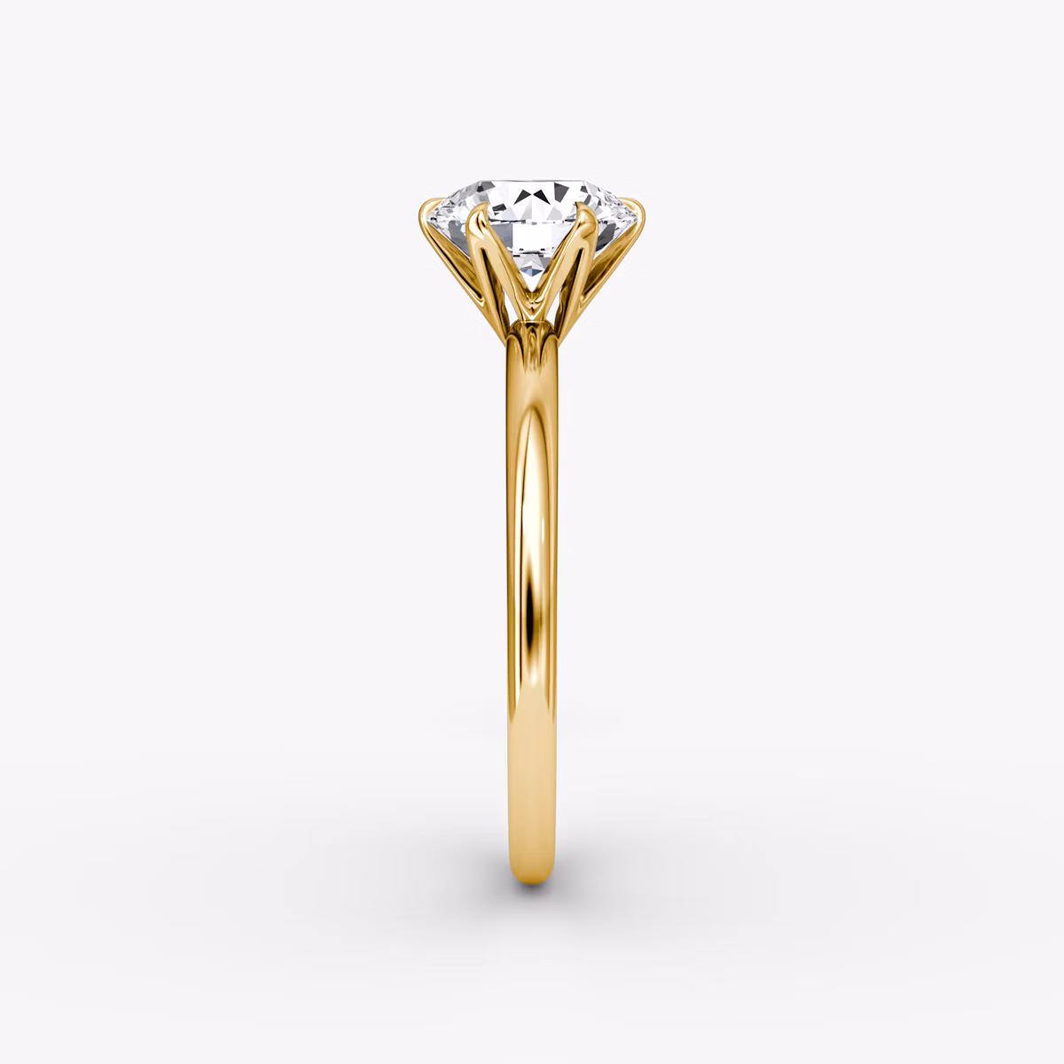 The V | Round Brilliant | 18k | Yellow Gold | bandAccent: Plain | caratWeight: 2.0ct | diamondOrientation: vertical