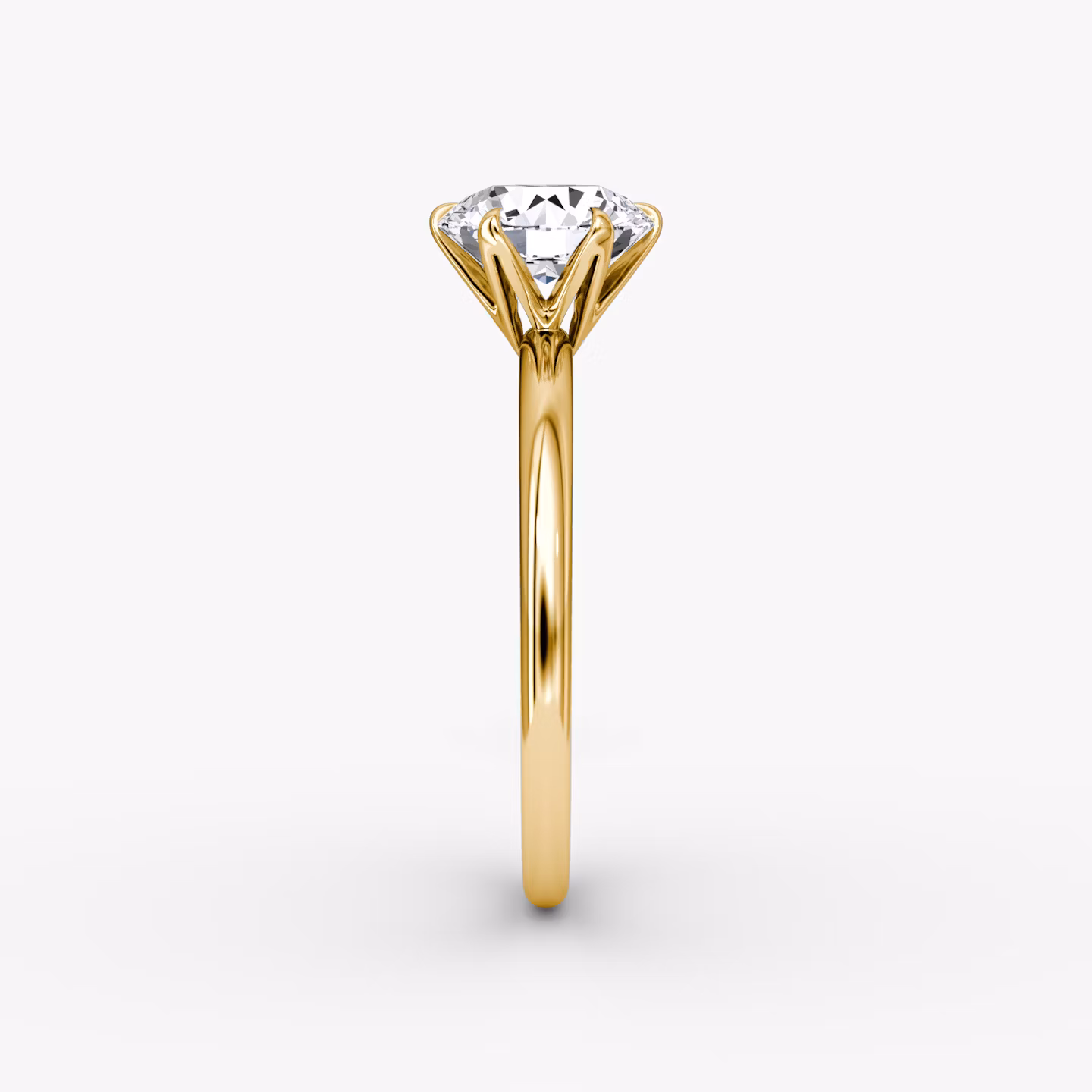 The V | Round Brilliant | 18k | Yellow Gold | bandAccent: Plain | caratWeight: 1.0ct | diamondOrientation: vertical