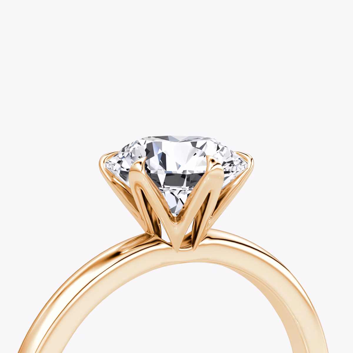 The V | Round Brilliant | 14k | Rose Gold | bandAccent: Plain | caratWeight: 2.0ct | diamondOrientation: vertical