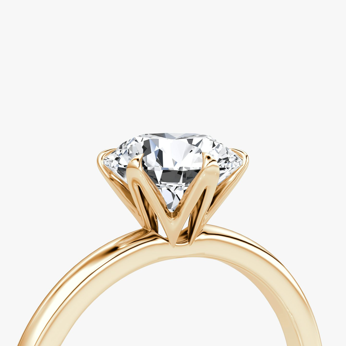 The V | Round Brilliant | 14k | Rose Gold | bandAccent: Plain | caratWeight: 2.0ct | diamondOrientation: vertical