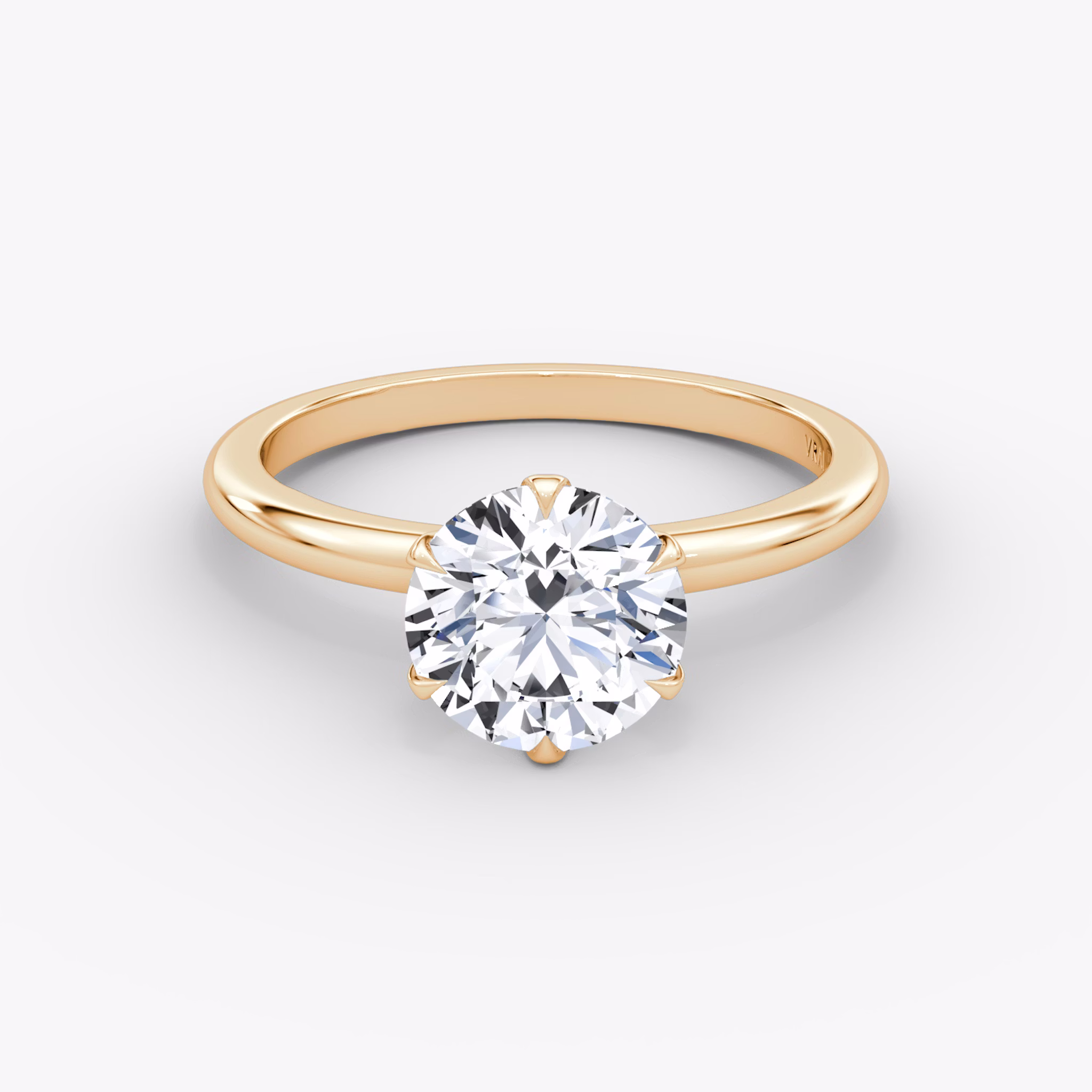 The V | Round Brilliant | 14k | Rose Gold | bandAccent: Plain | caratWeight: other | diamondOrientation: vertical