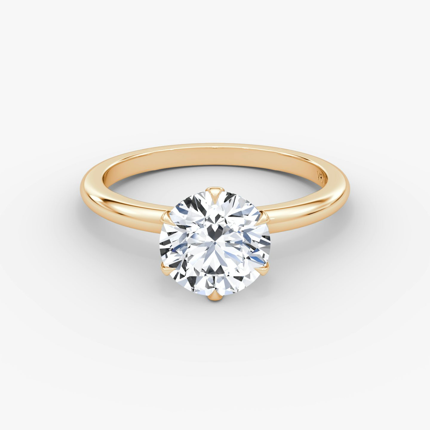 The V | Round Brilliant | 14k | Rose Gold | bandAccent: Plain | caratWeight: 2.0ct | diamondOrientation: vertical