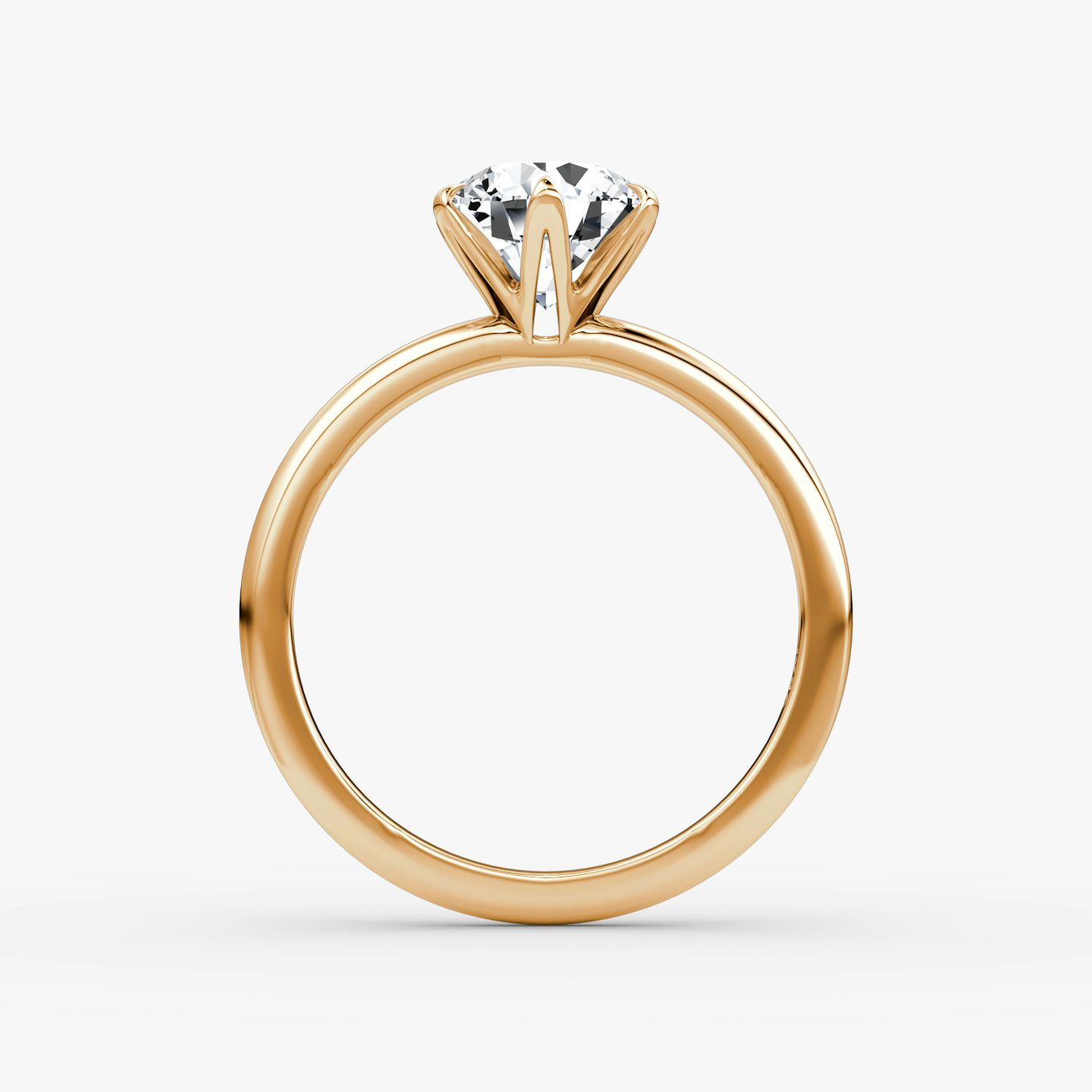The V | Round Brilliant | 14k | Rose Gold | bandAccent: Plain | caratWeight: 2.0ct | diamondOrientation: vertical