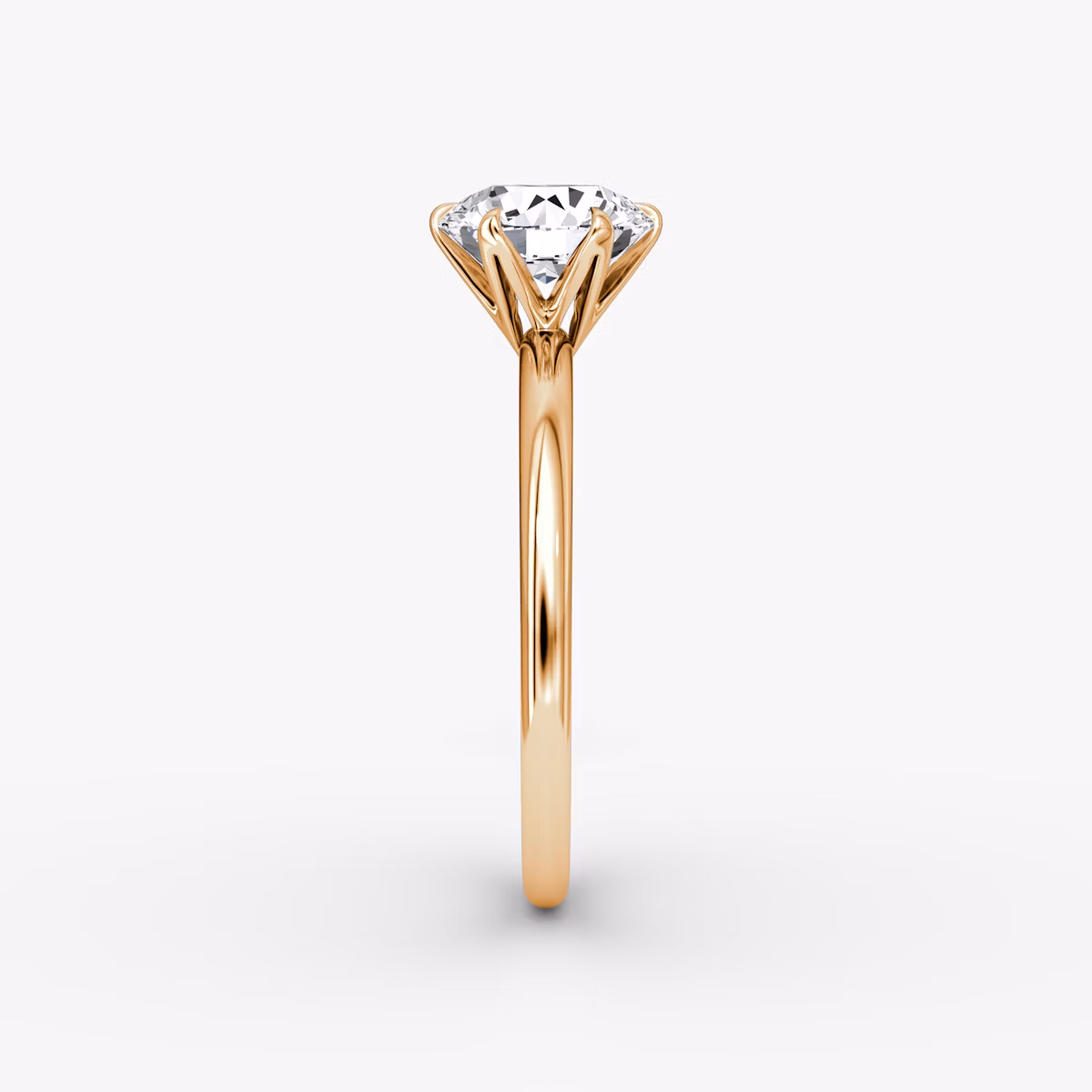 The V | Round Brilliant | 14k | Rose Gold | bandAccent: Plain | caratWeight: 2.0ct | diamondOrientation: vertical