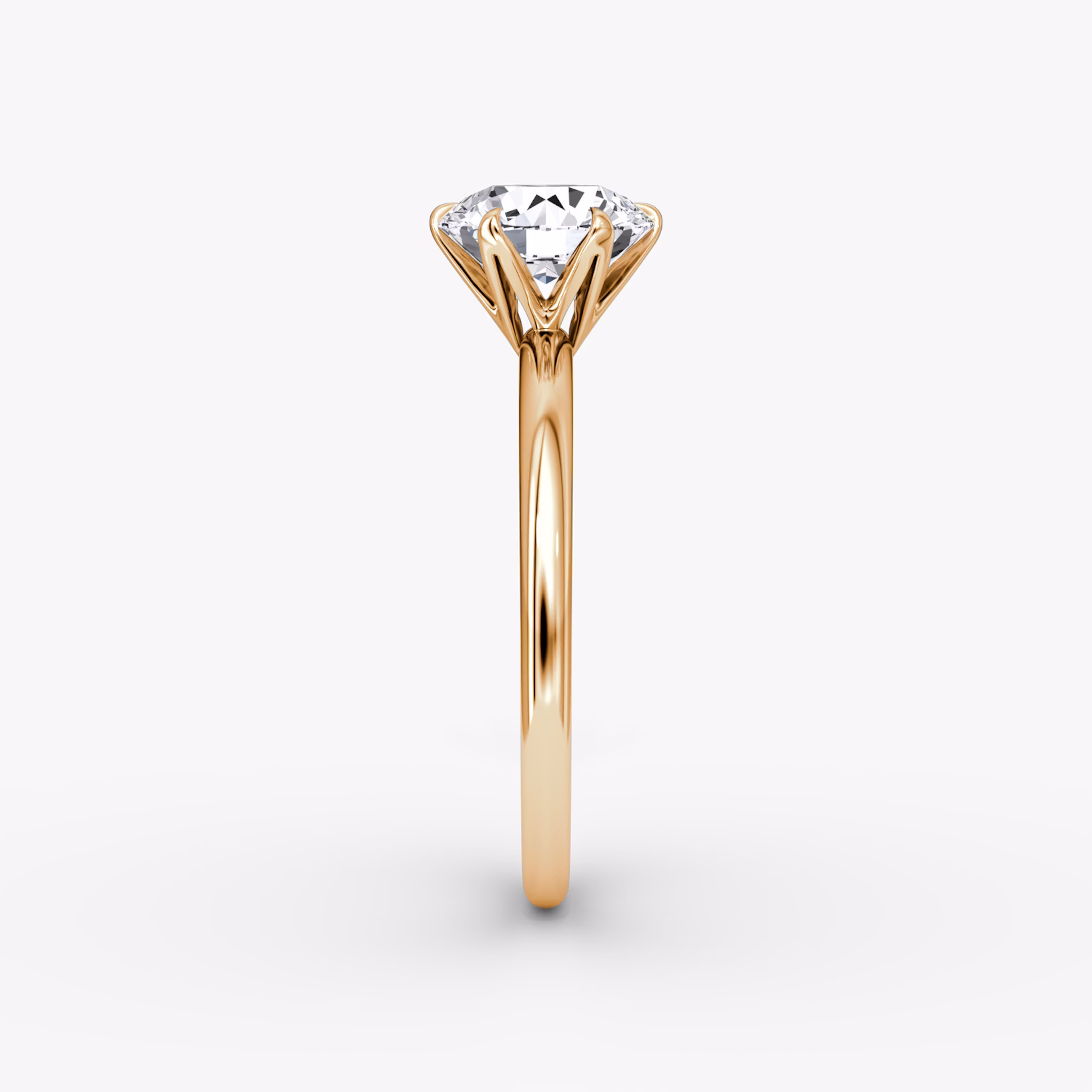 The V | Round Brilliant | 14k | Rose Gold | bandAccent: Plain | caratWeight: other | diamondOrientation: vertical