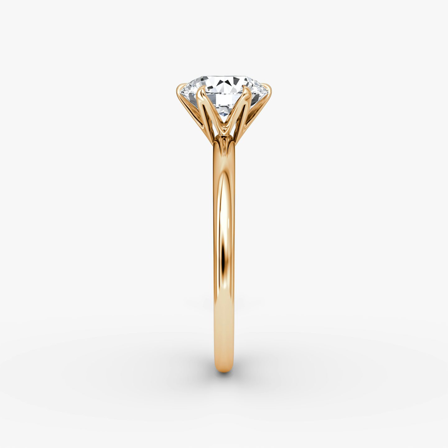 The V | Round Brilliant | 14k | Rose Gold | bandAccent: Plain | caratWeight: 2.0ct | diamondOrientation: vertical