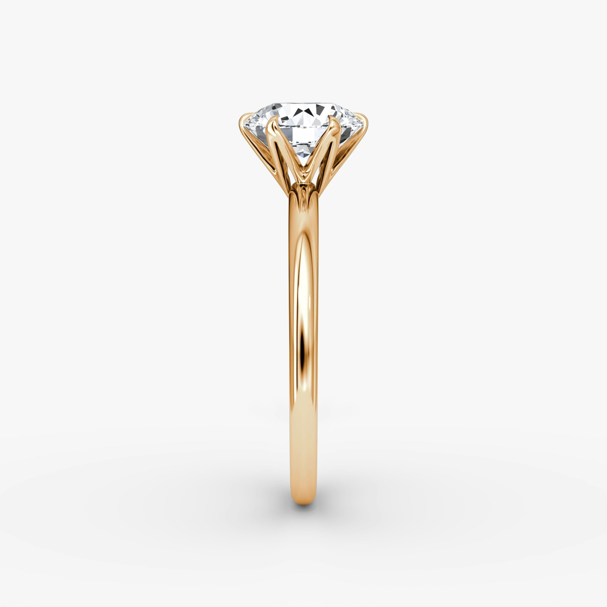 The V | Round Brilliant | 14k | Rose Gold | bandAccent: Plain | caratWeight: other | diamondOrientation: vertical