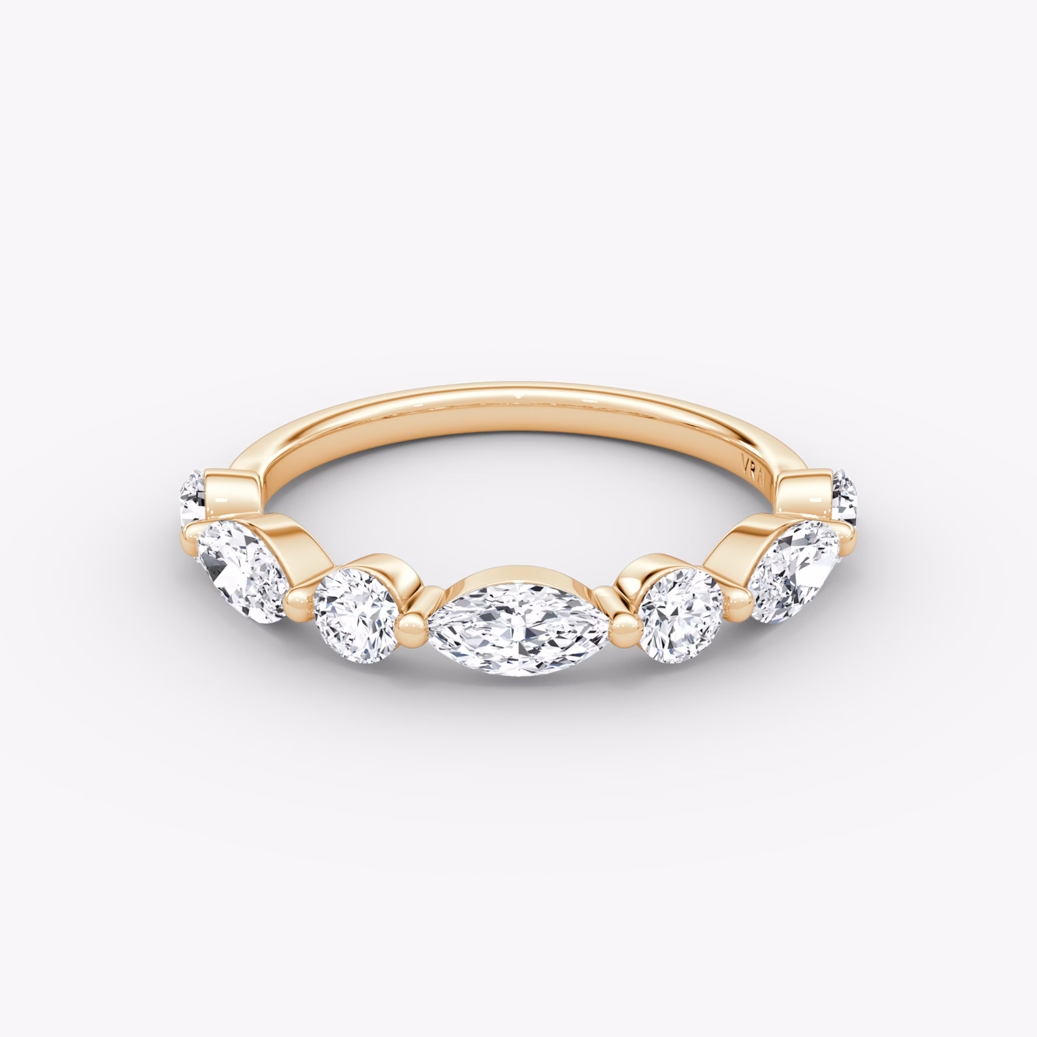 The Mixed Shape Single Shared Prong Band | round-brilliant+marquise | 14k | Rose Gold