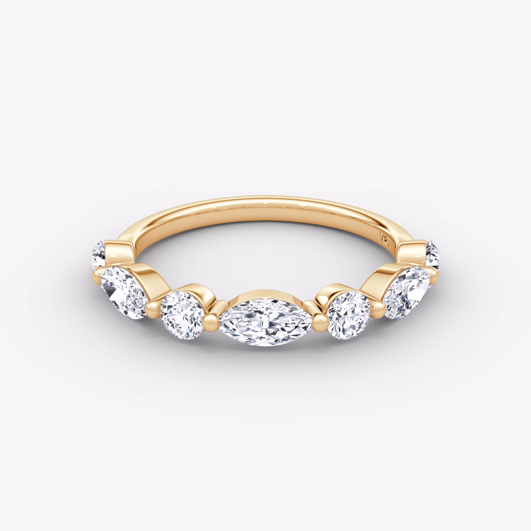 The Mixed Shape Single Shared Prong Band round-brilliant+marquise | Rose Gold