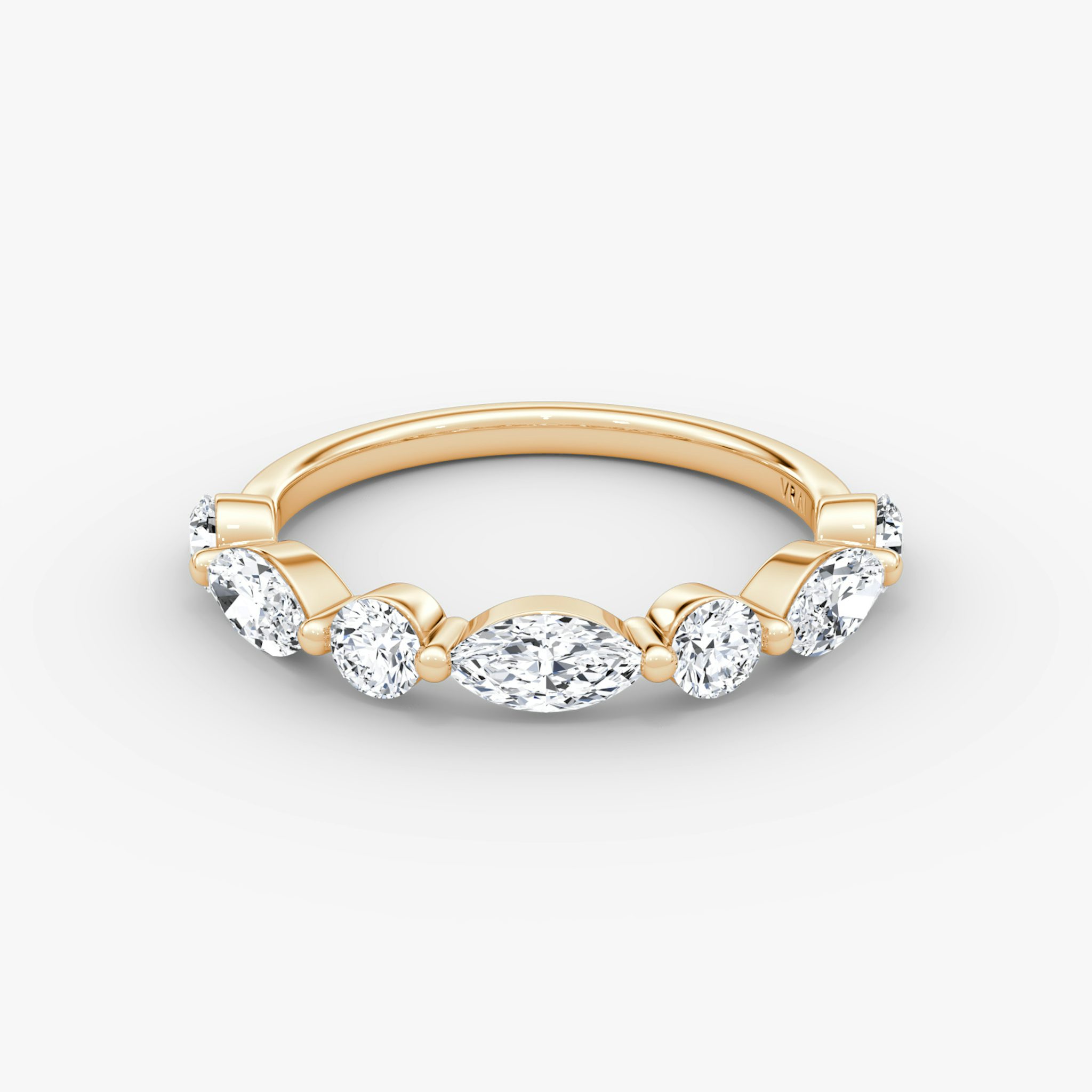 The Mixed Shape Single Shared Prong Band | round-brilliant+marquise | 14k | Rose Gold
