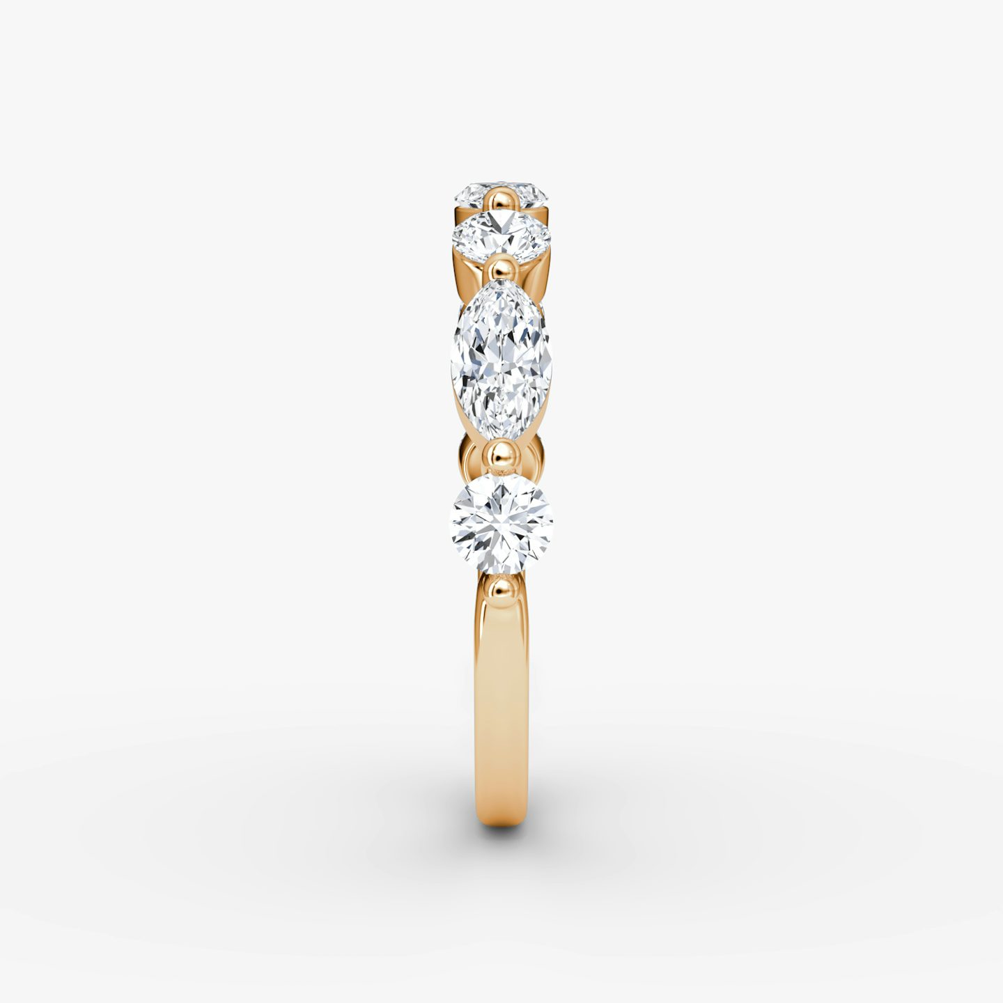 The Mixed Shape Single Shared Prong Band | round-brilliant+marquise | 14k | Rose Gold