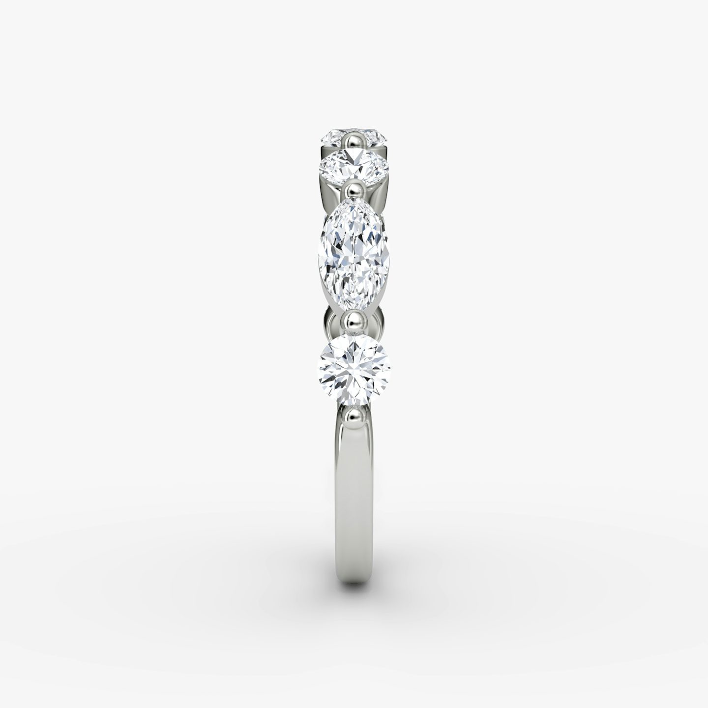 Mixed Shape Single Shared Prong Ehering | round-brilliant+marquise | 18k | Weißgold