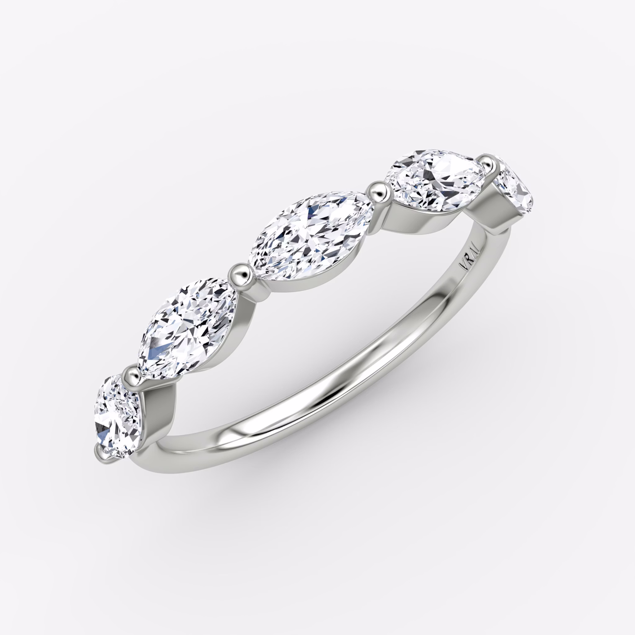 The Single Shared Prong Marquise Band | Marquise | 18k | White Gold