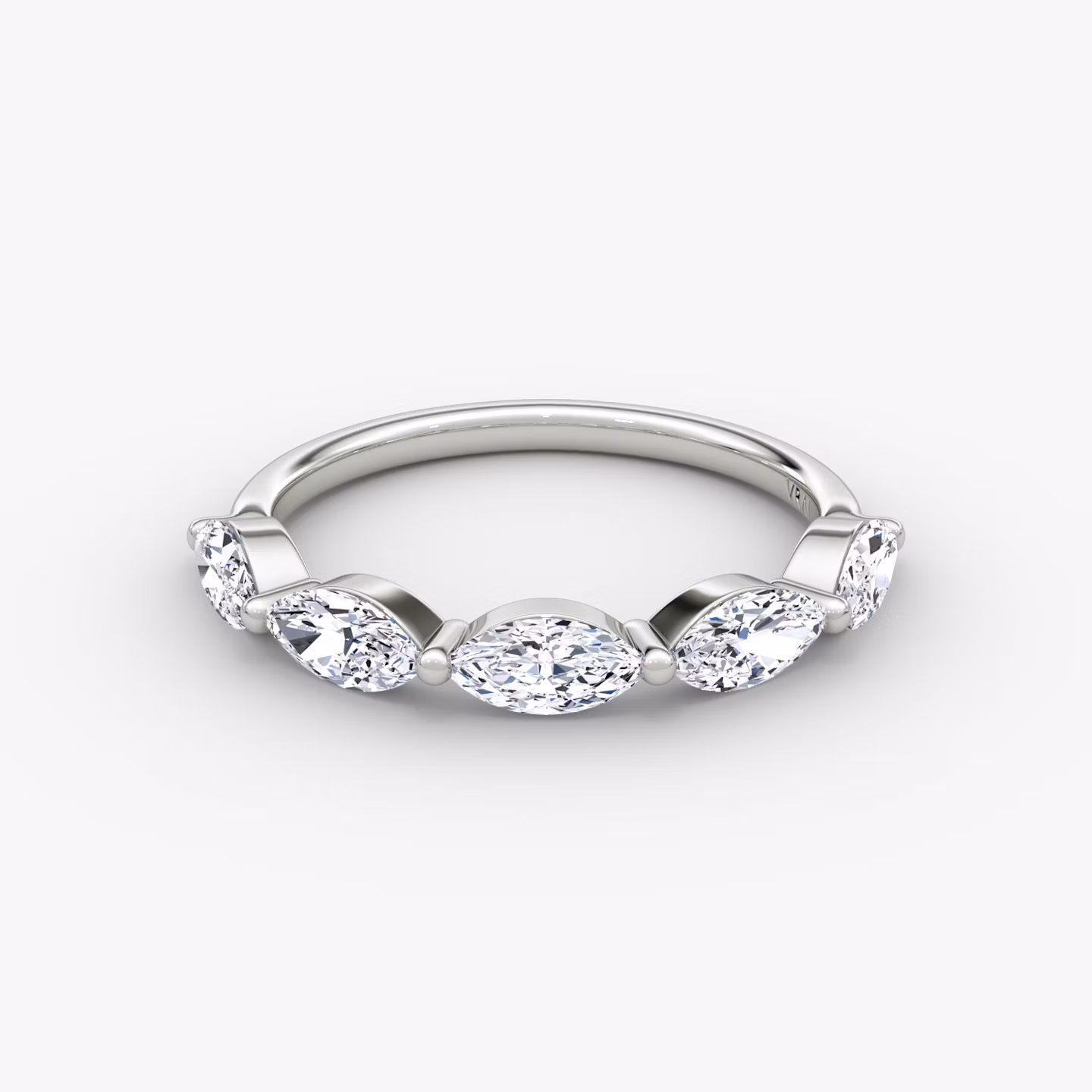 The Single Shared Prong Marquise Band Marquise | White Gold