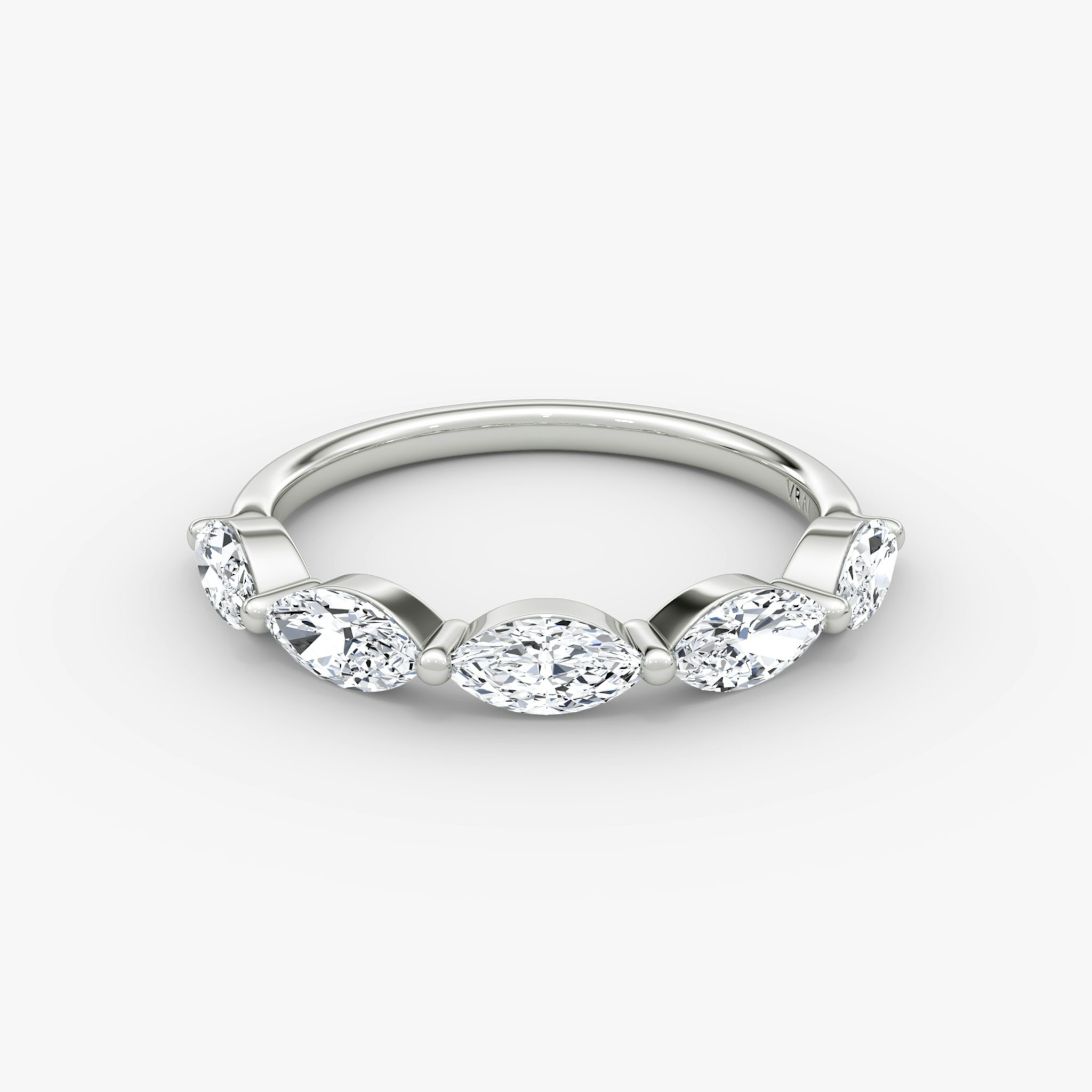 The Single Shared Prong Marquise Band | Marquise | 18k | White Gold