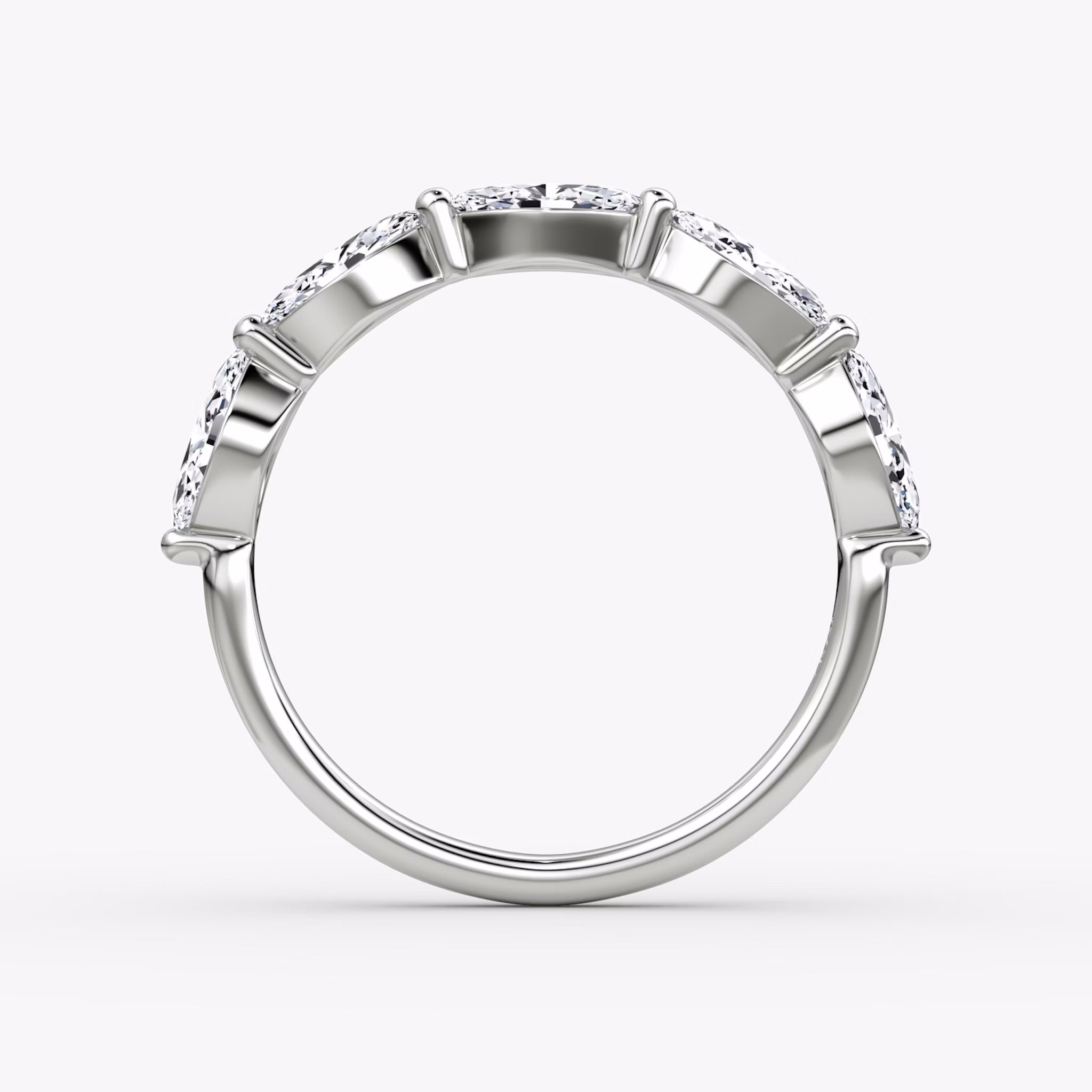 The Single Shared Prong Marquise Band | Marquise | 18k | White Gold