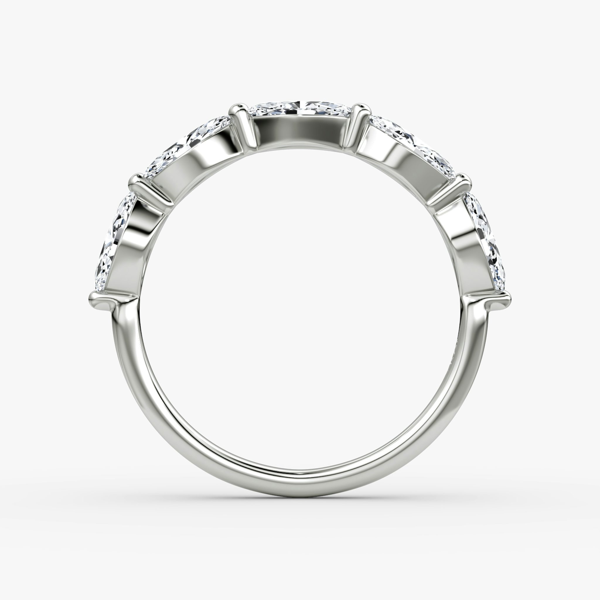 The Single Shared Prong Marquise Band | Marquise | 18k | White Gold