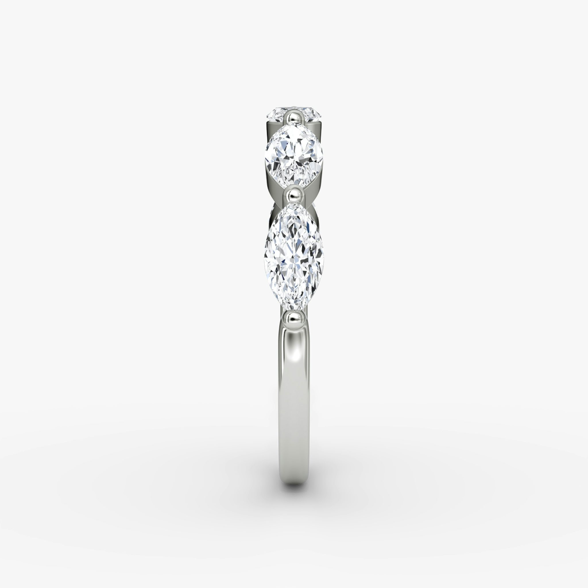 The Single Shared Prong Marquise Band | Marquise | 18k | White Gold