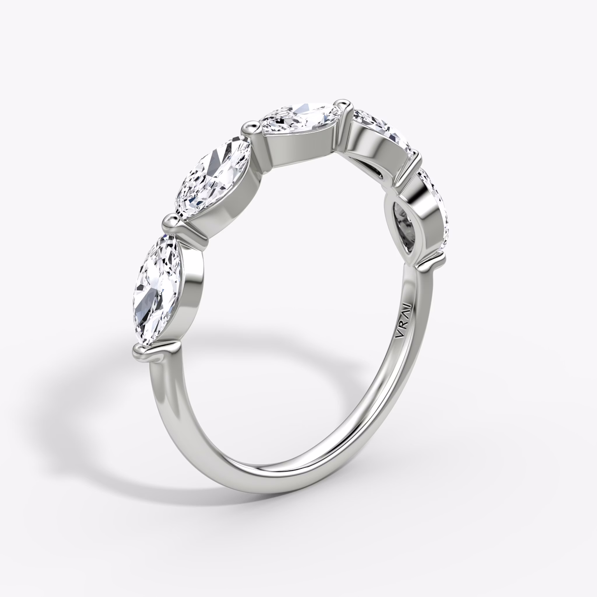 The Single Shared Prong Marquise Band | Marquise | 18k | White Gold