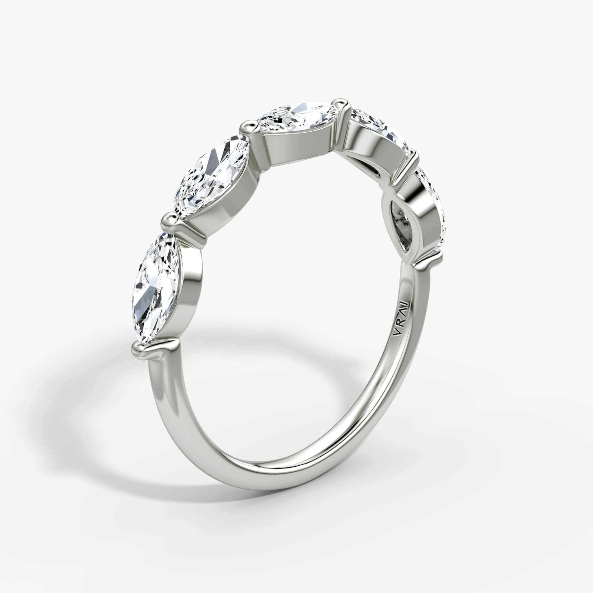 The Single Shared Prong Marquise Band | Marquise | 18k | White Gold