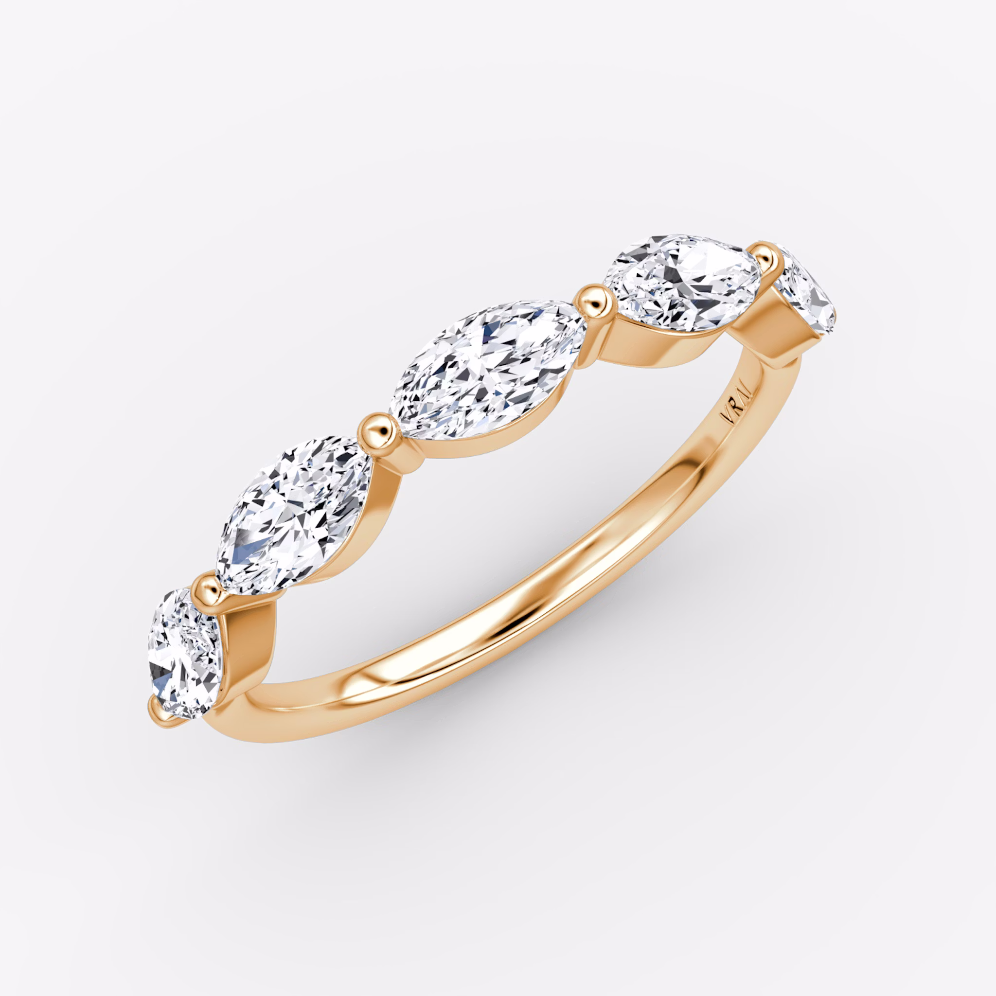 The Single Shared Prong Marquise Band | Marquise | 14k | Rose Gold