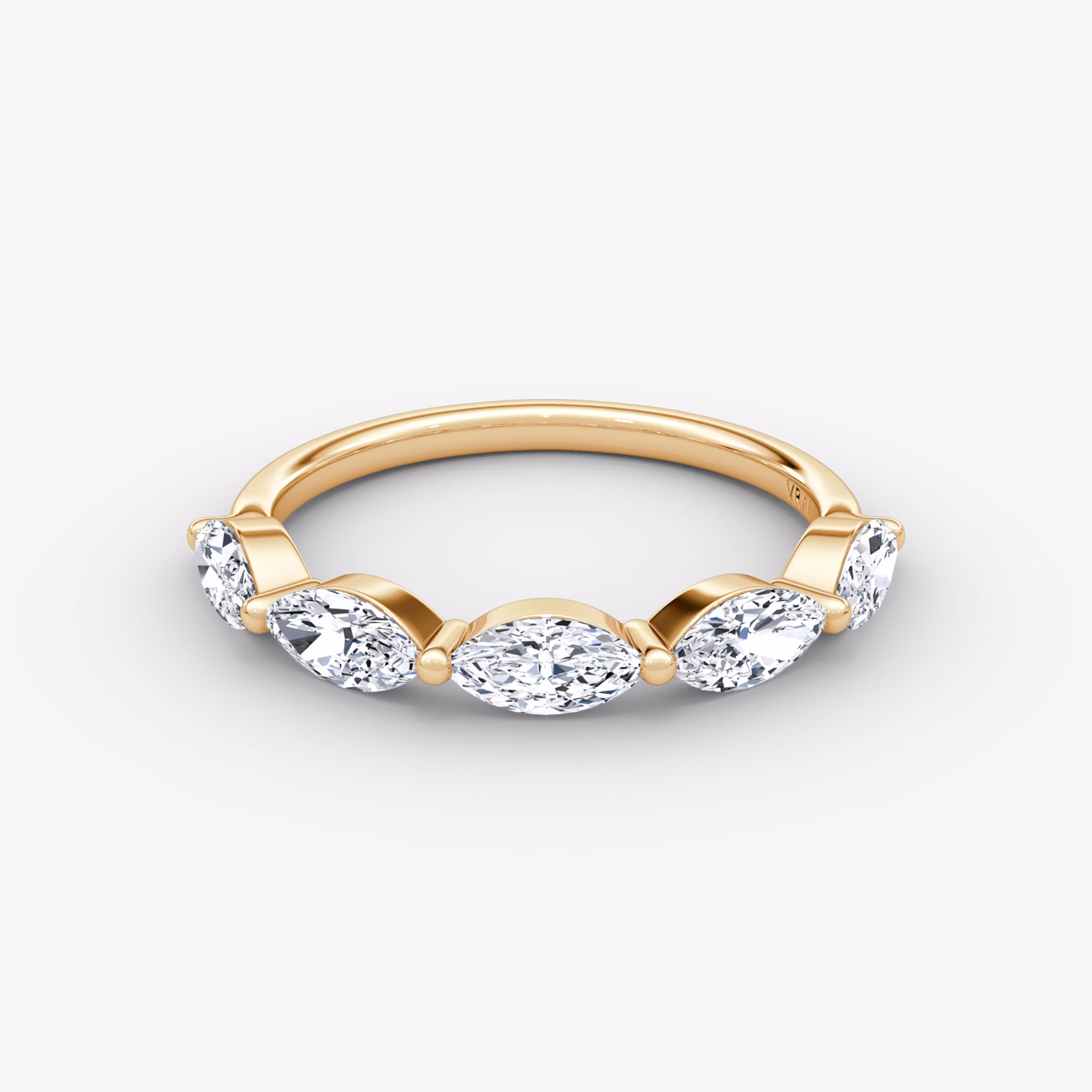 The Single Shared Prong Marquise Band Marquise | Rose Gold