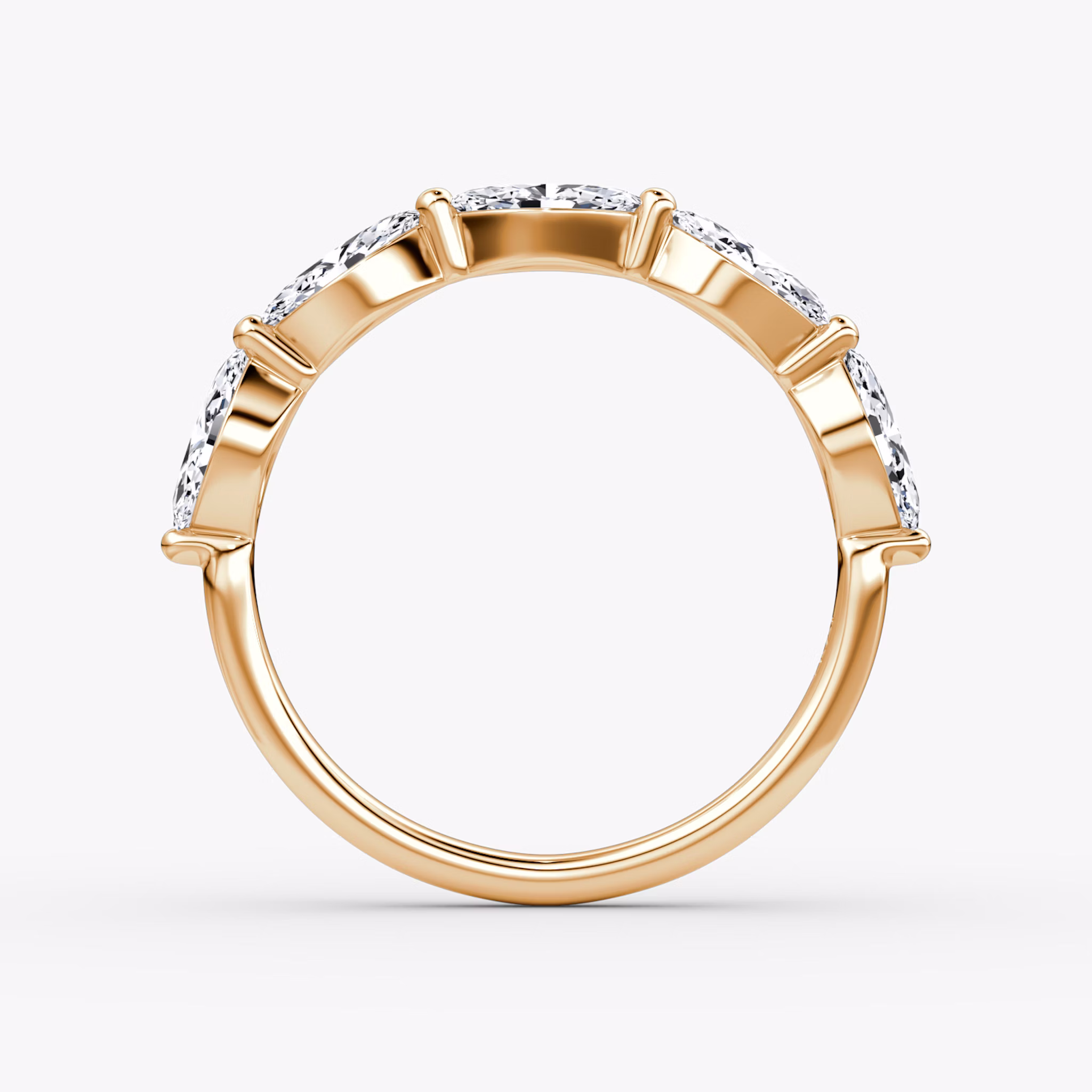 The Single Shared Prong Marquise Band | Marquise | 14k | Rose Gold