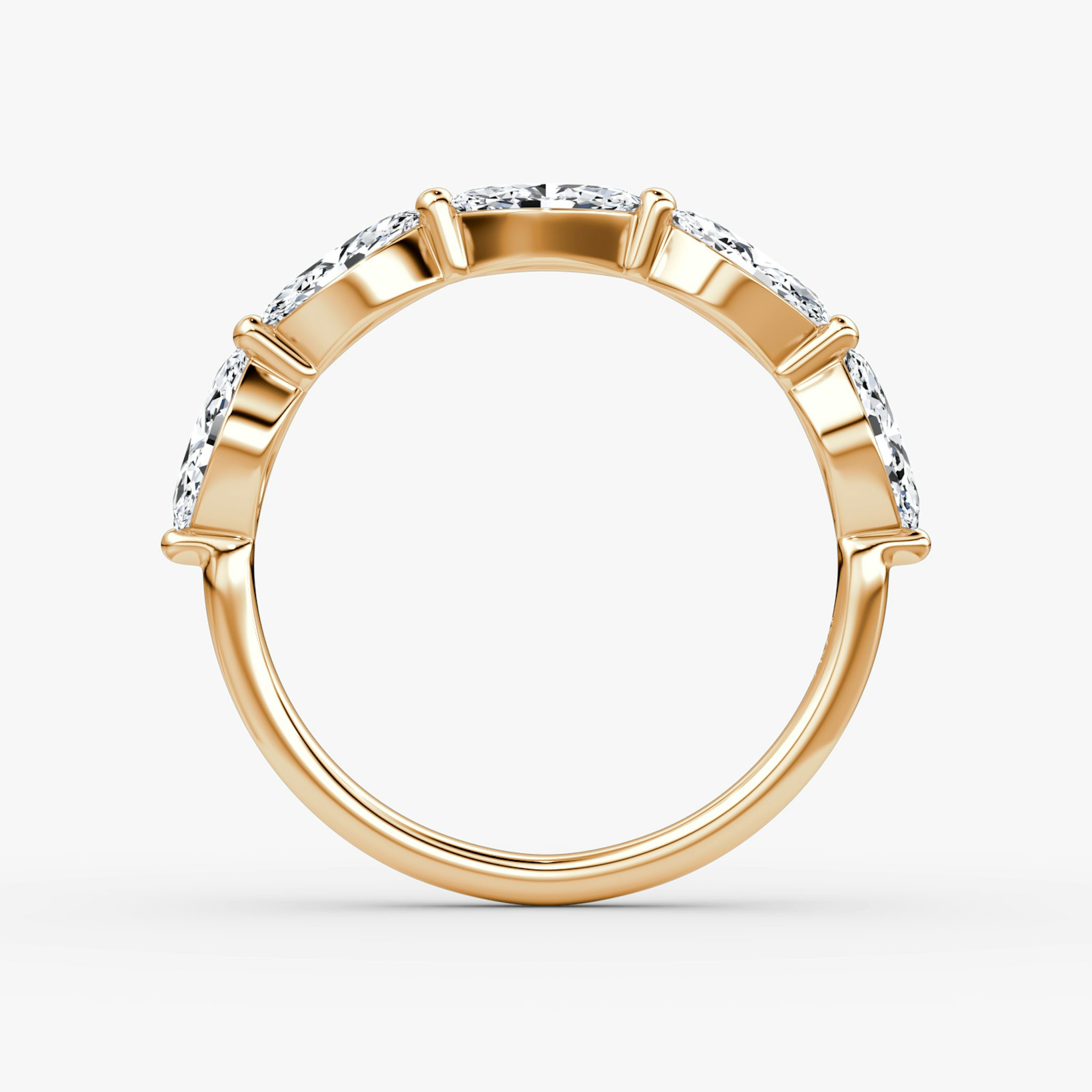 The Single Shared Prong Marquise Band | Marquise | 14k | Rose Gold