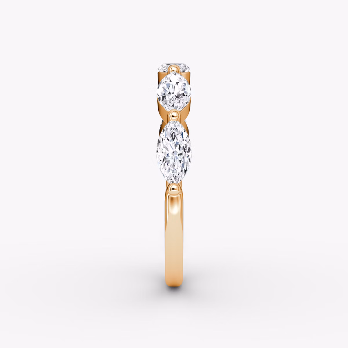 The Single Shared Prong Marquise Band | Marquise | 14k | Rose Gold