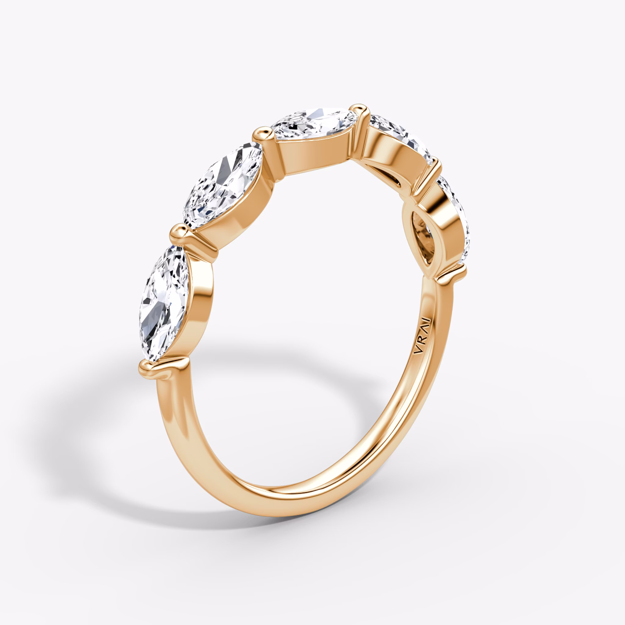 The Single Shared Prong Marquise Band | Marquise | 14k | Rose Gold