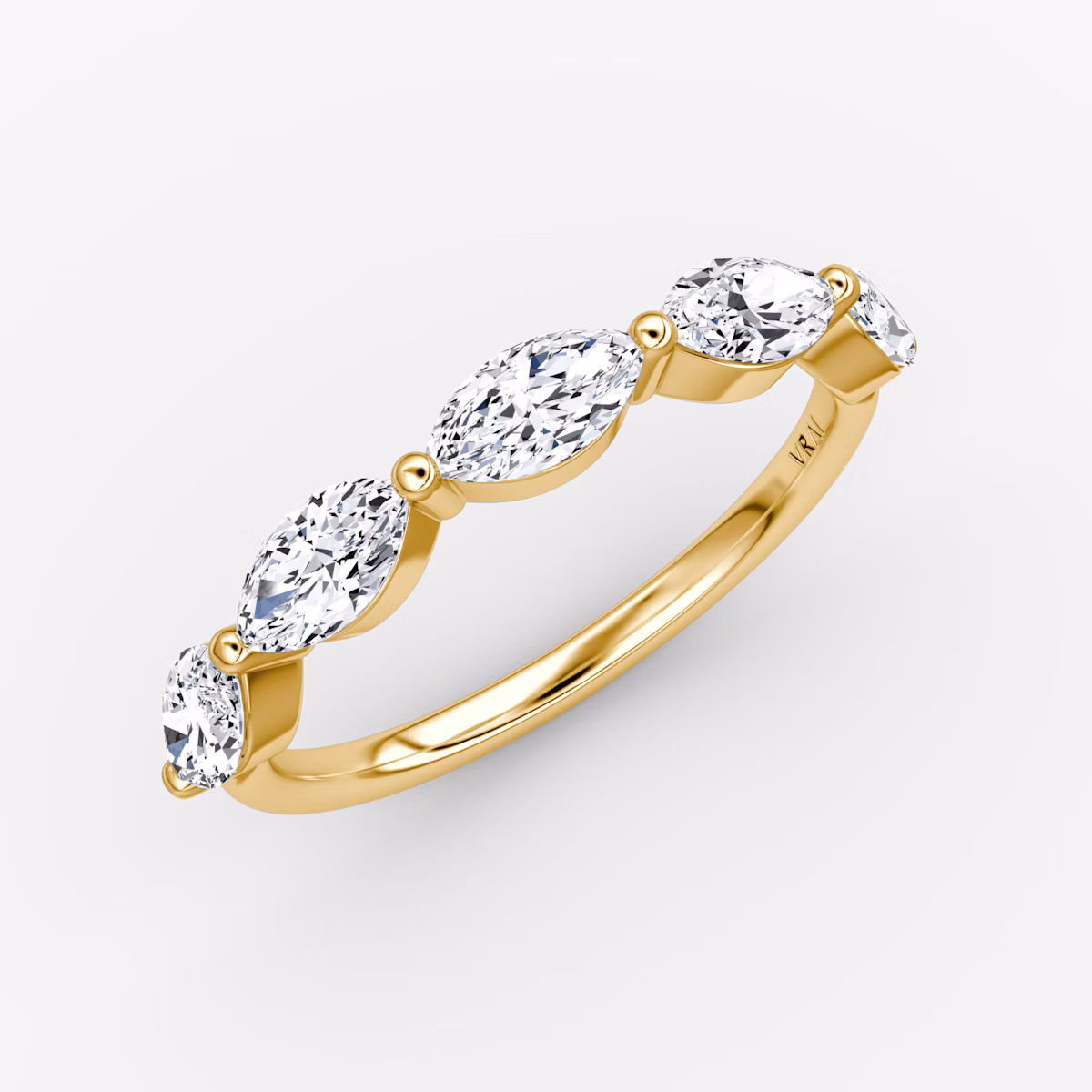 The Single Shared Prong Marquise Band | Marquise | 18k | Yellow Gold