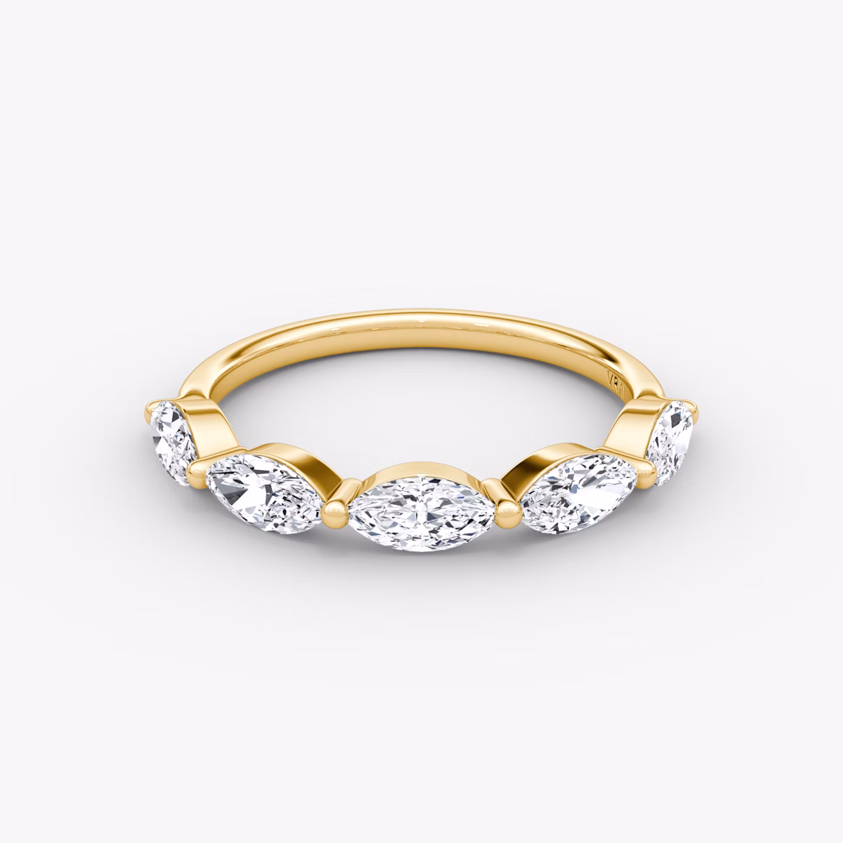 The Single Shared Prong Marquise Band | Marquise | 18k | Yellow Gold